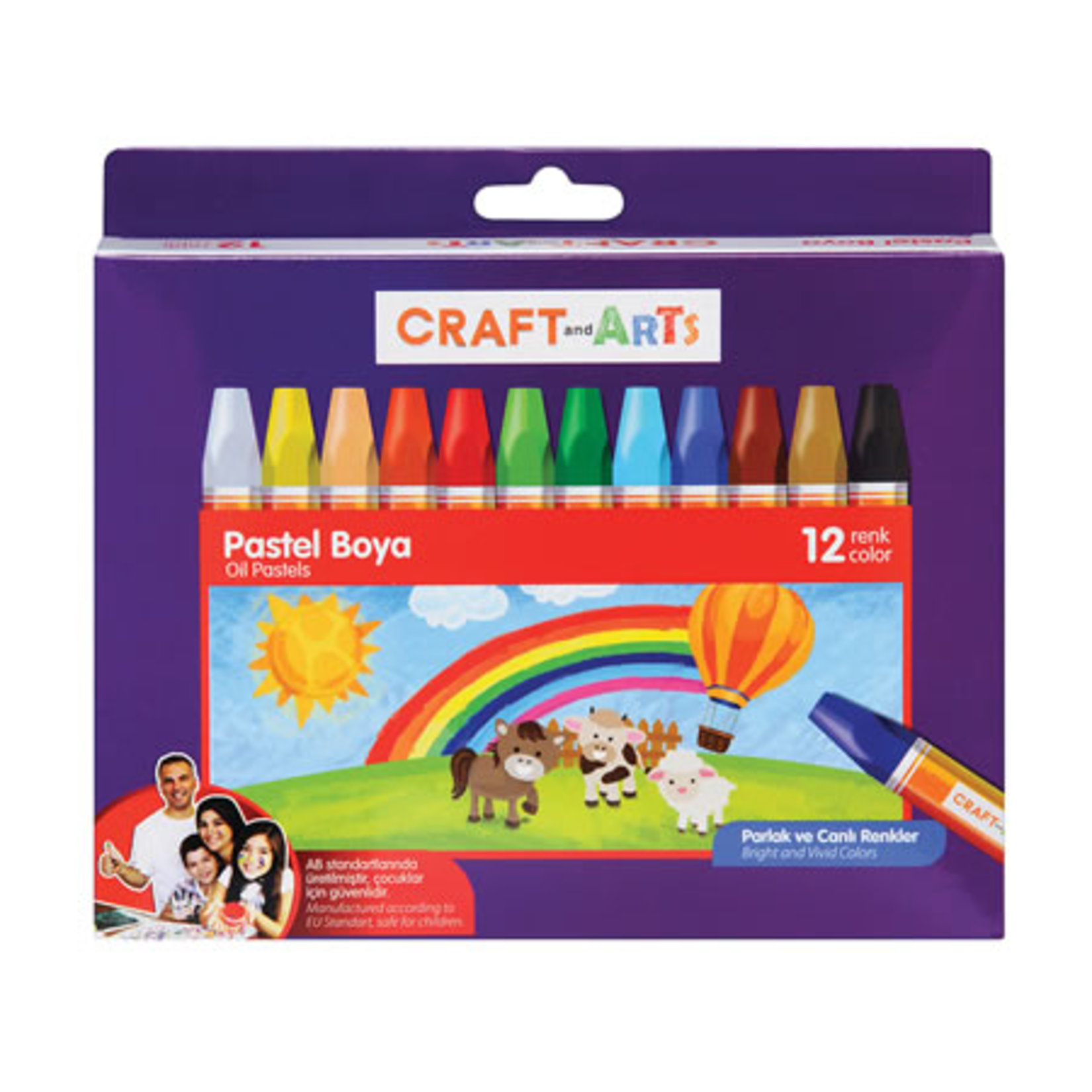 Craft & Arts Karton Kutu Pastel Boya 12'li