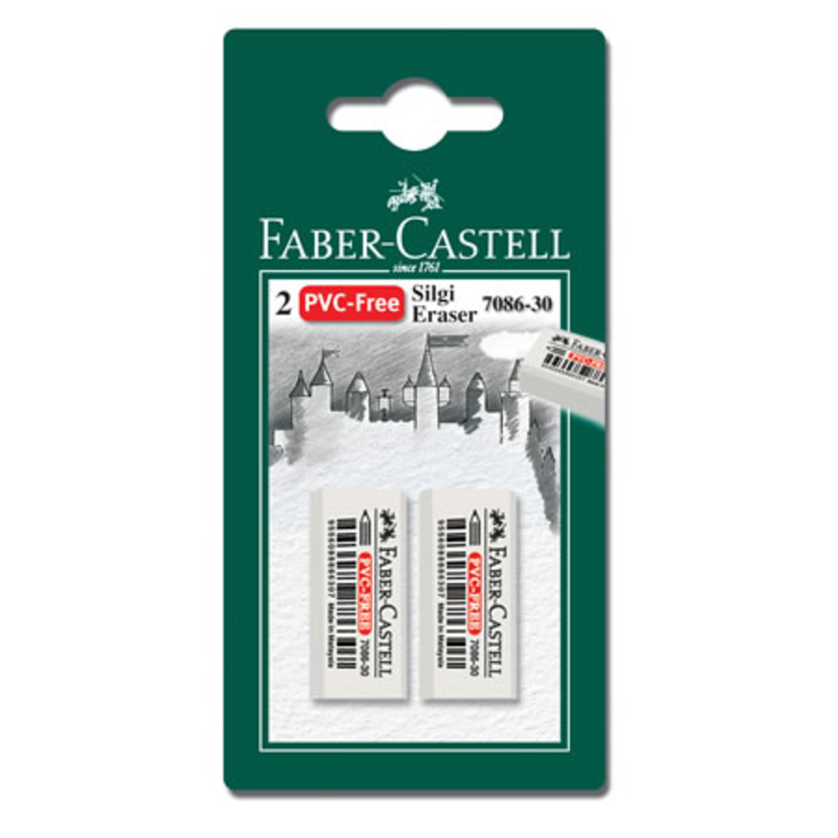 Faber Castell 2Li Plastik Silgi 7086/30 Beyaz