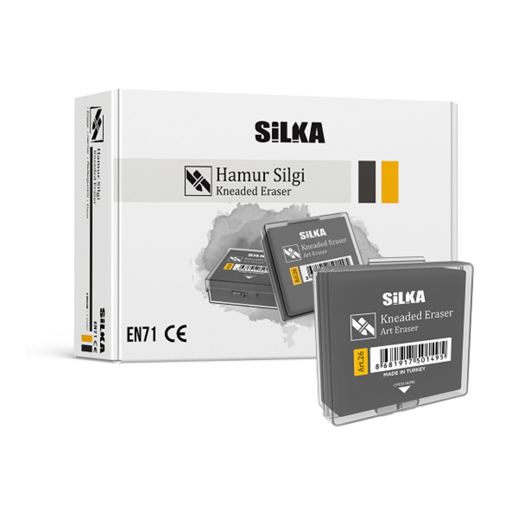 Silka Art Eraser Tekli Gri Hamur Silgi