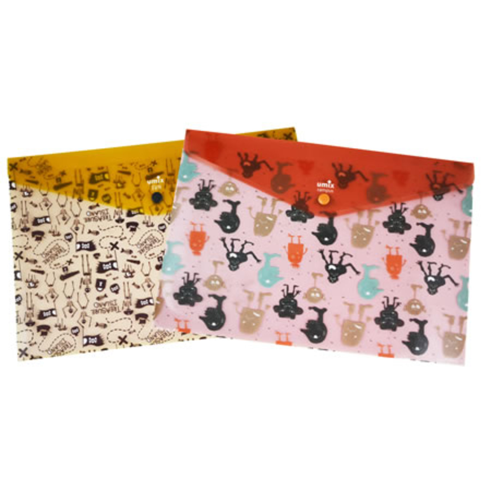 Desenli Çıtçıtlı Zarf Dosya