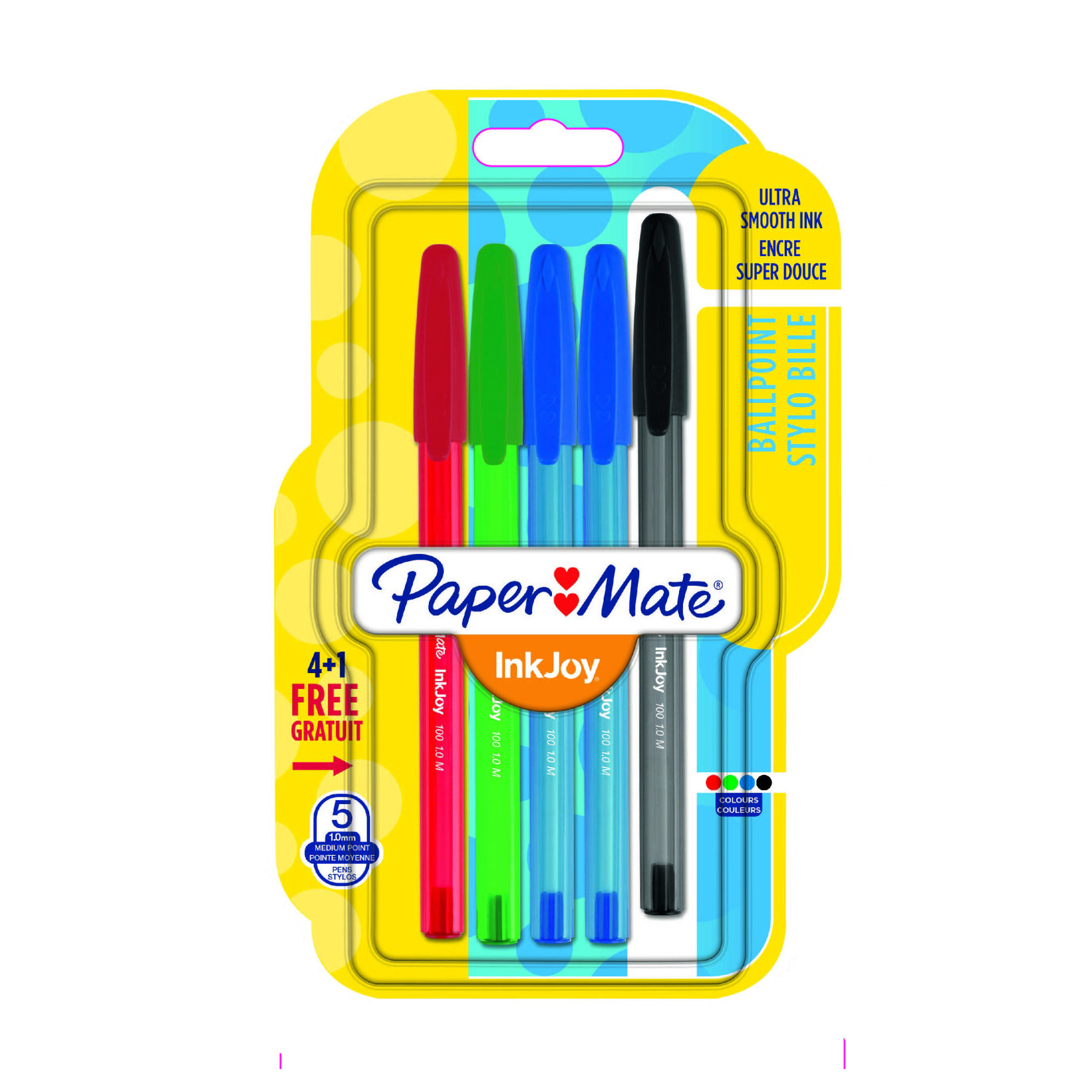 Papermate Inkjoy 100 Ulv Kapaklı Ana Renk 5'Li Poş