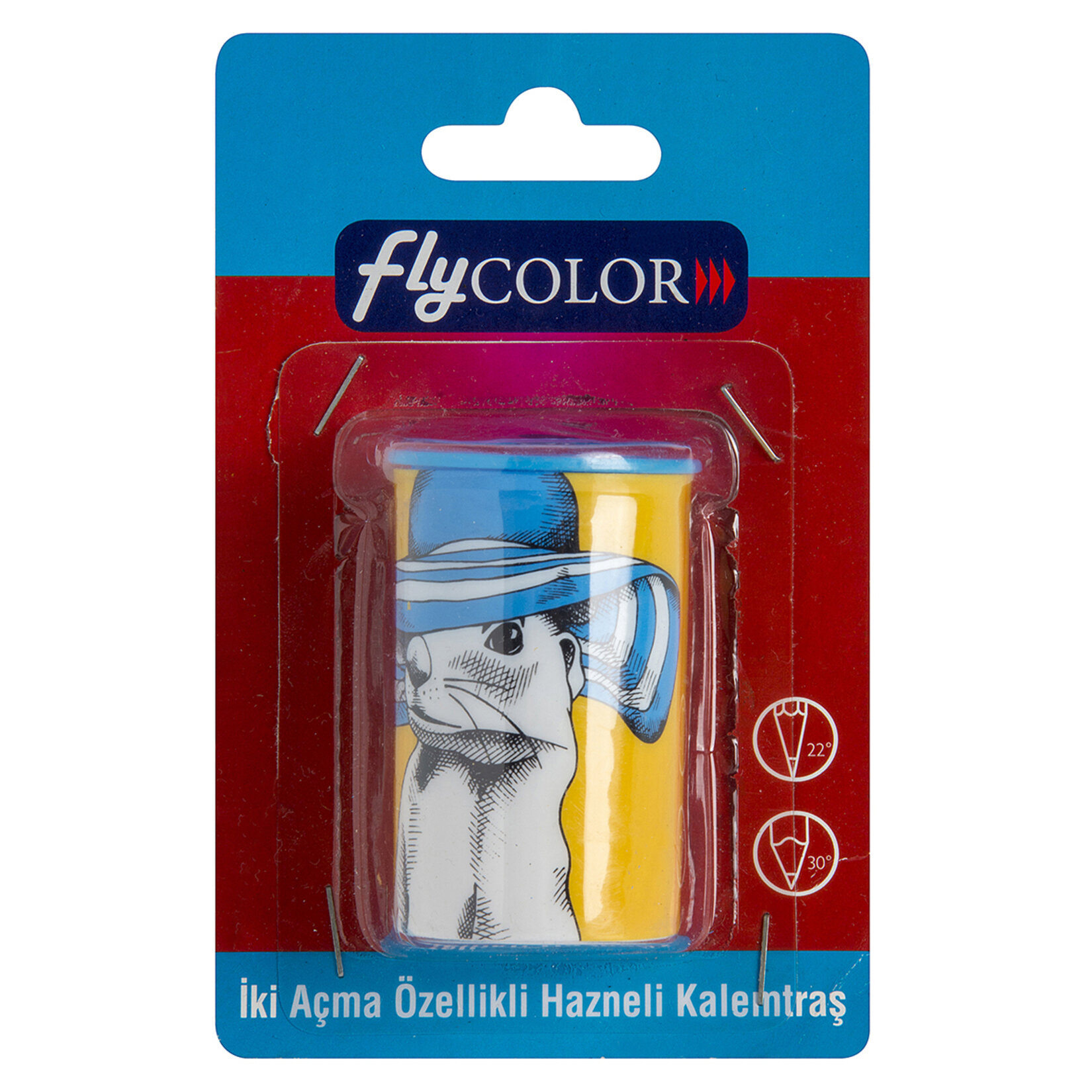 Fly Silindir Hazneli Çift Açacaklı Kalemtraş Bls