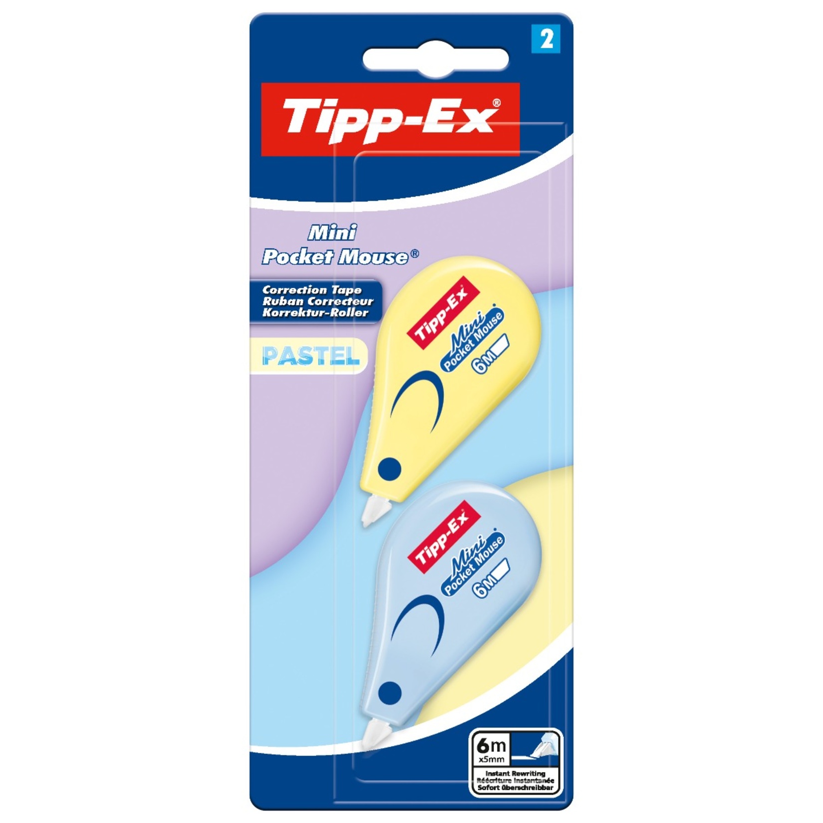 Tipp-Ex Mini Pocket Mouse Şerit Düz Pastel 2'li - Görsel 1