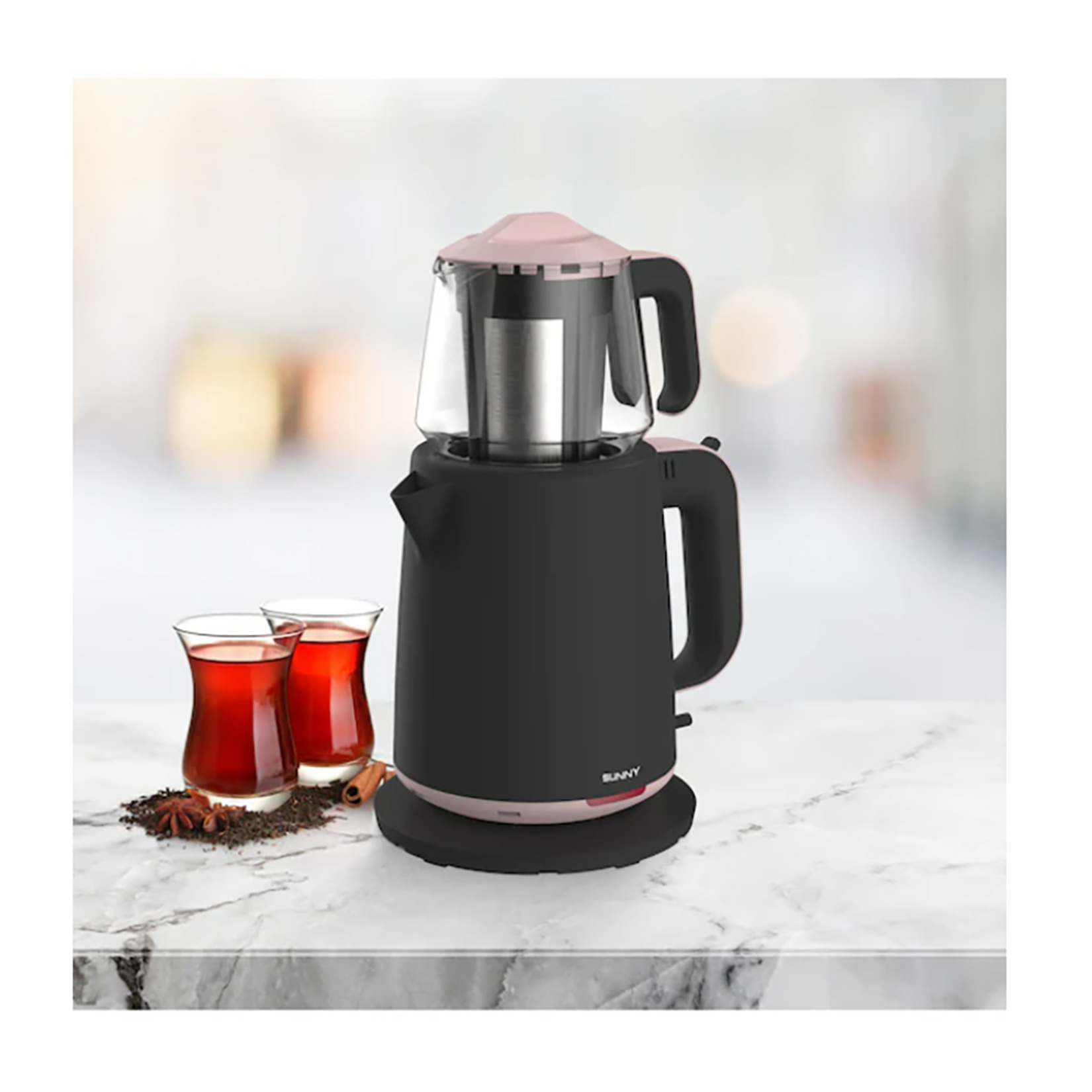 Sunny Pasha Çay Makinesi Siyah / Rose Gold - Görsel 2