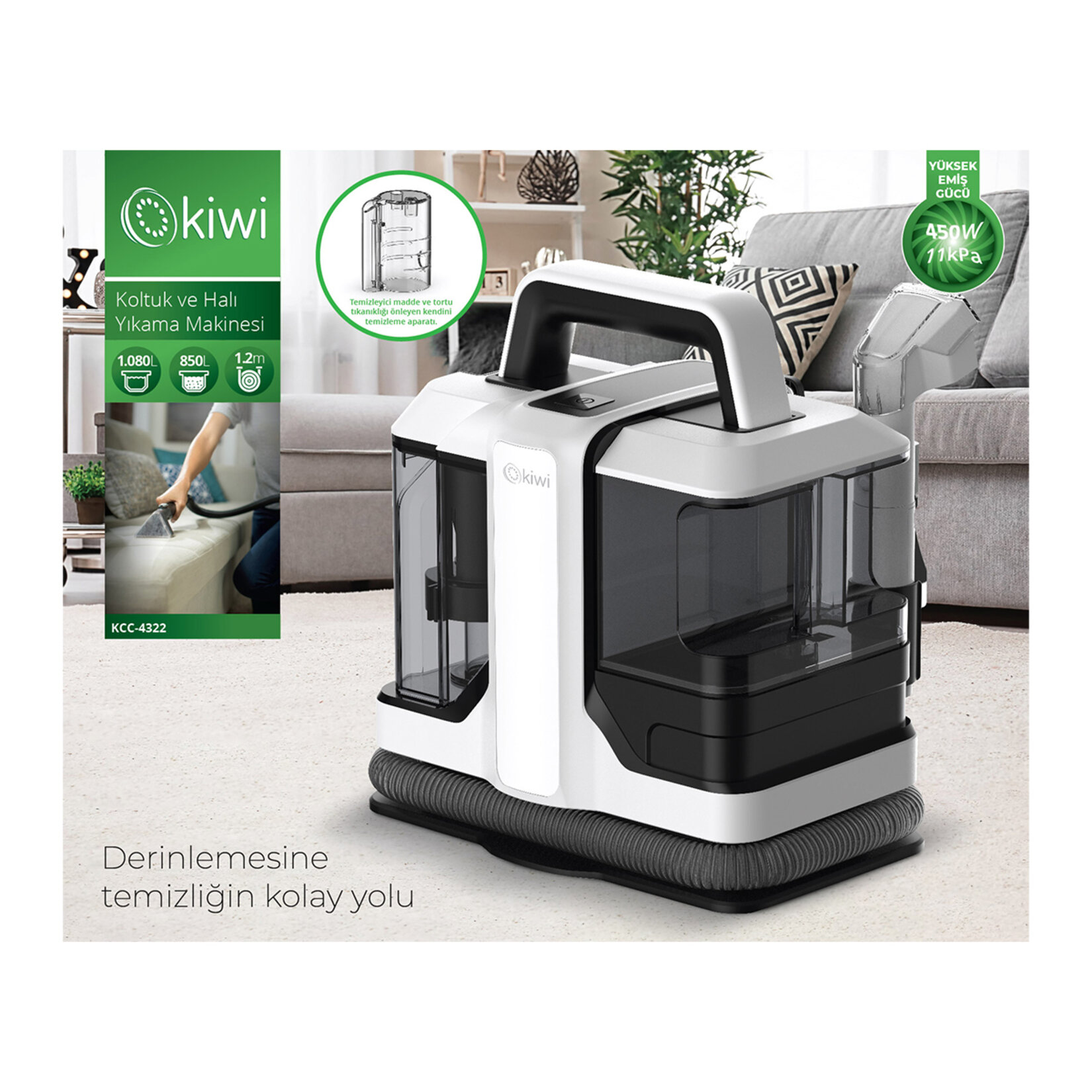 Kiwi KCC-4322 Koltuk ve Halı Yıkama Makinesi - Görsel 4