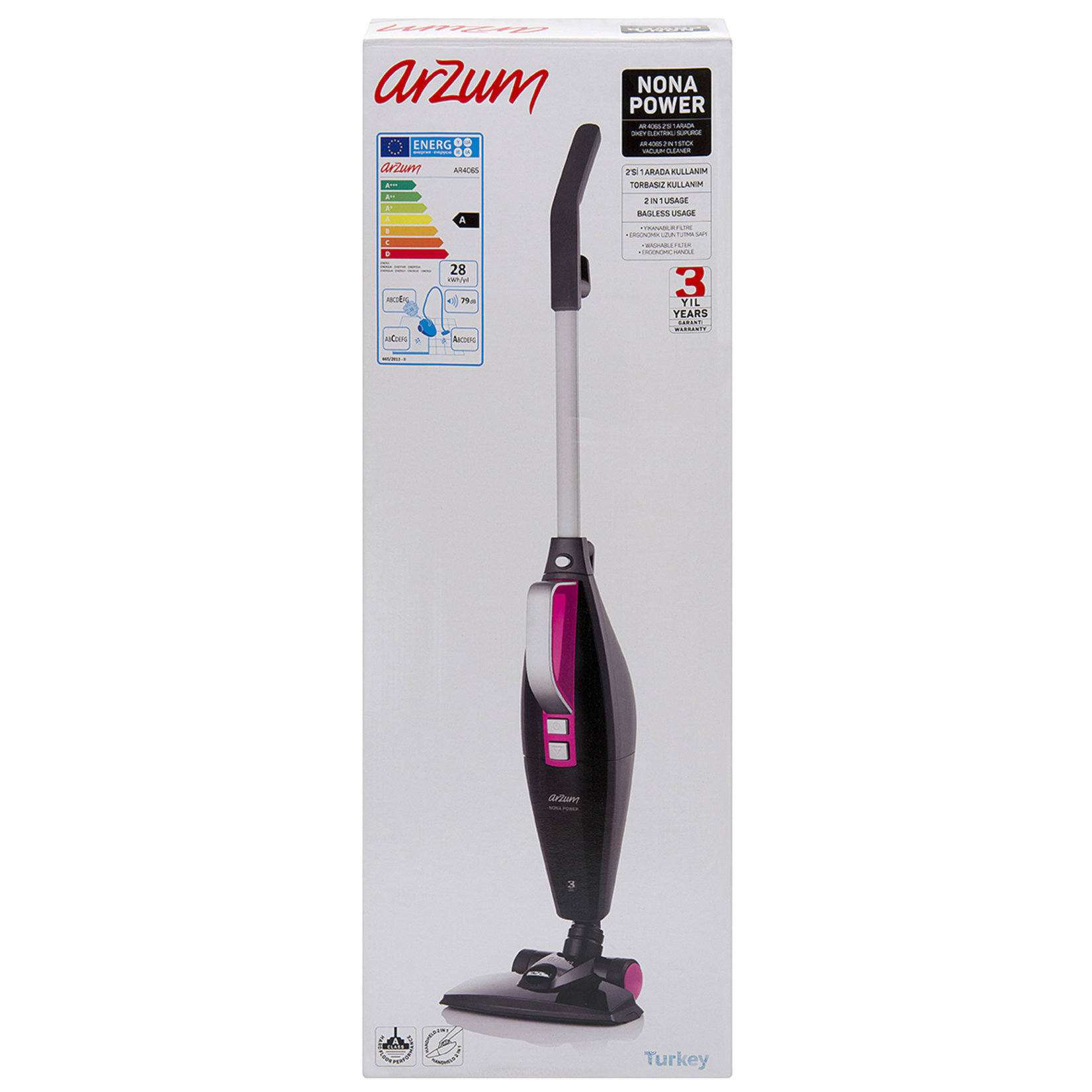 Arzum Nona Power 2 Si 1 Arada Dik Süpürge