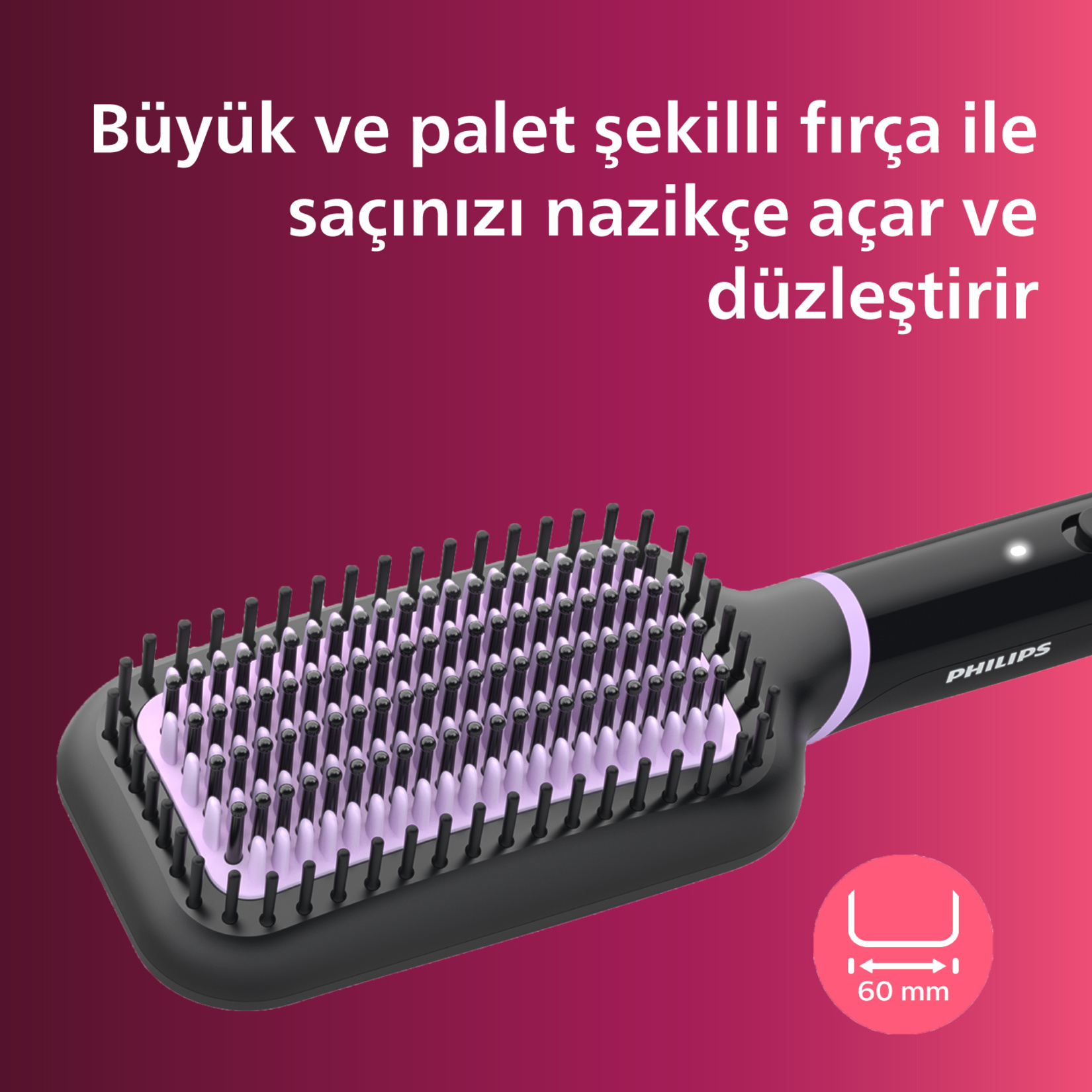 Philips BHH880/00 Isıtmalı Saç Düzleştirici Fırça - Görsel 3