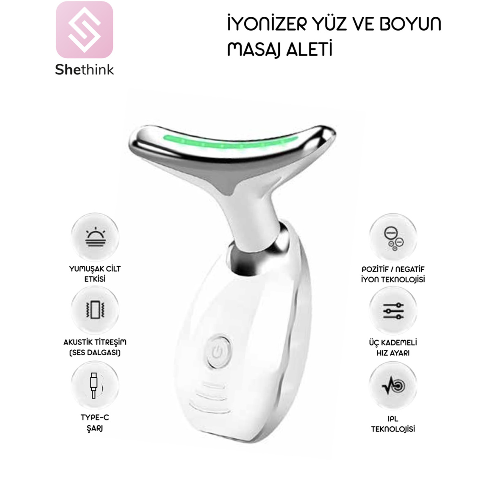 Shethink Yüz ve Boyun Masaj Aleti AY-1688 - Görsel 2