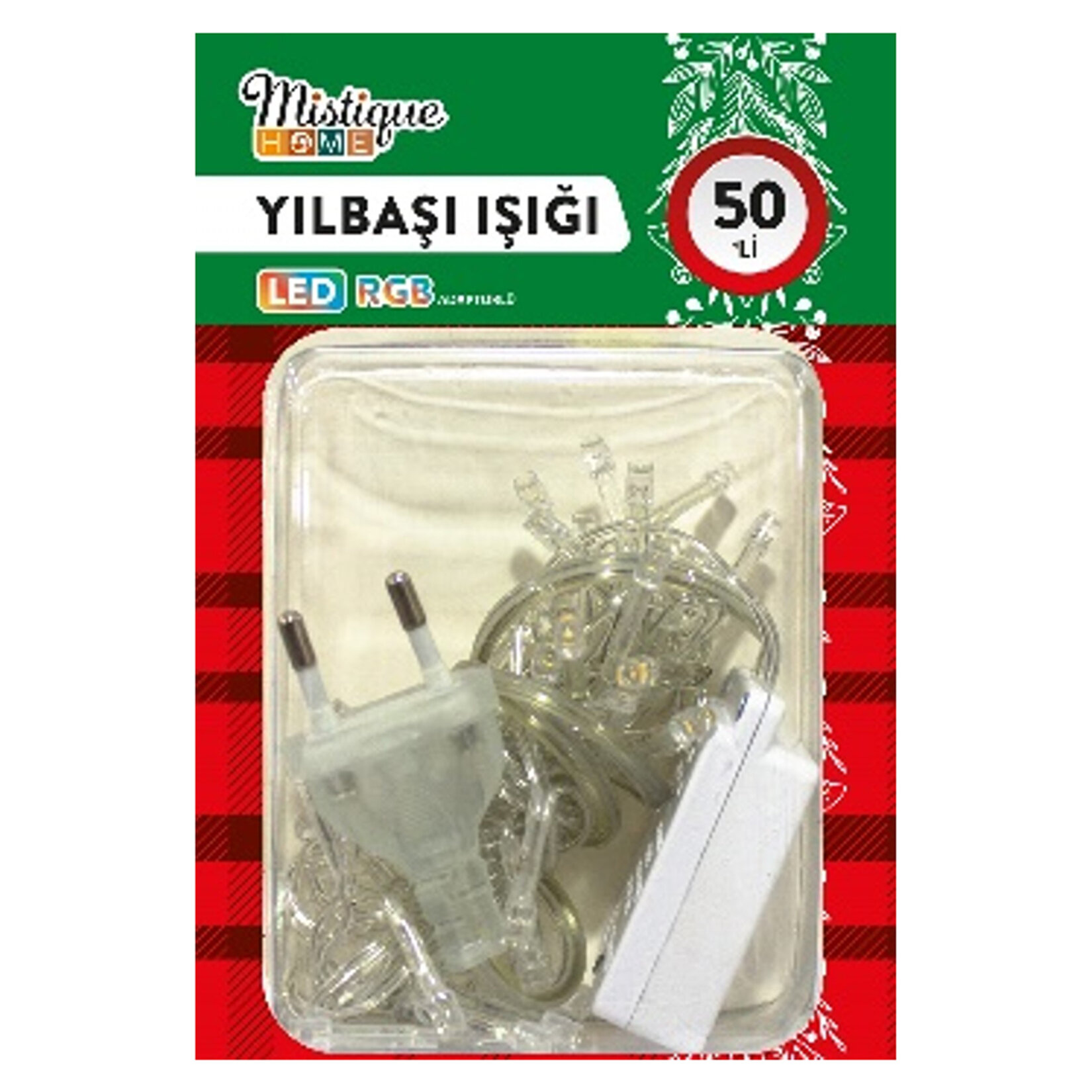 Mistique Home 50Lik Renkli Led Yılbaşı Ağacı Aydınlatma