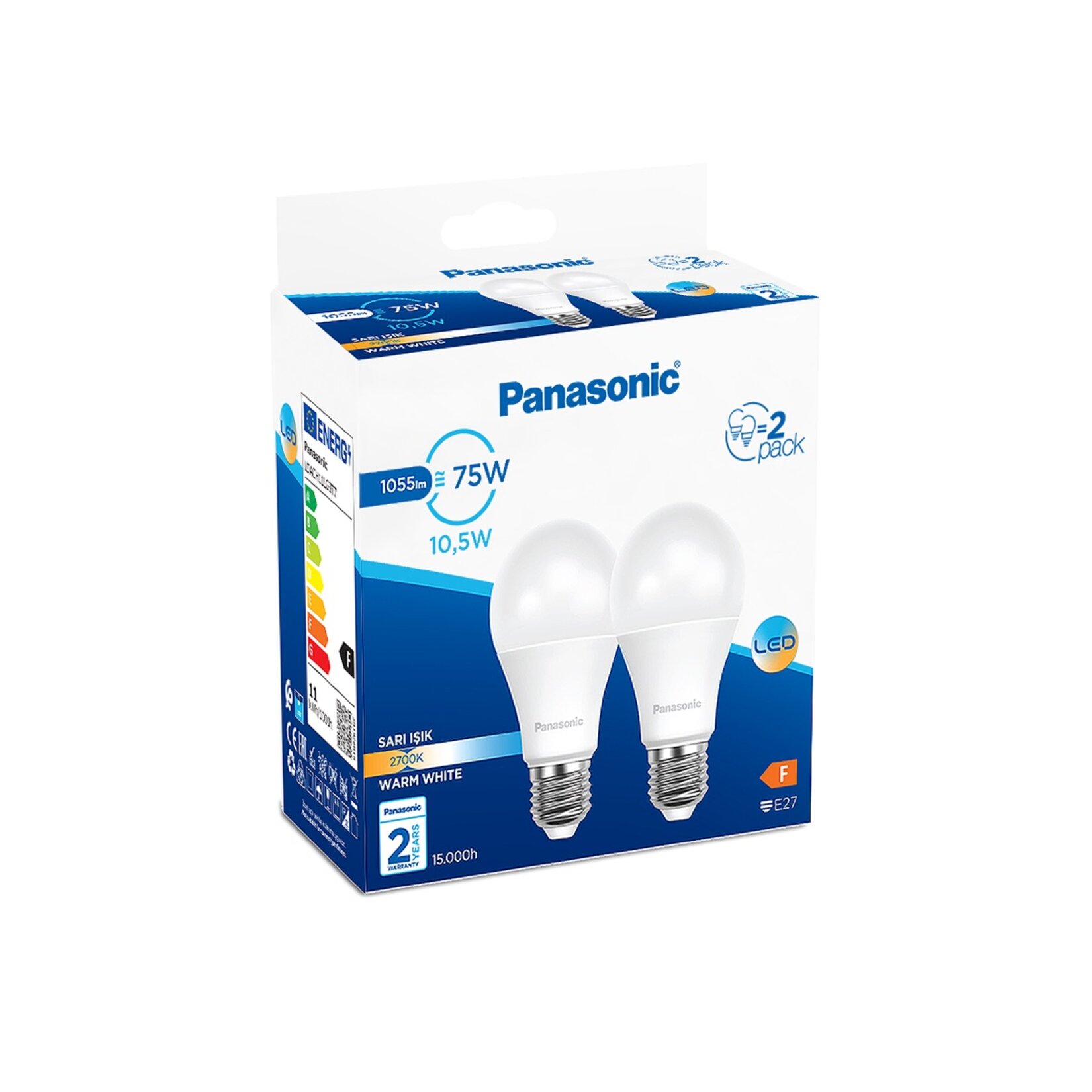 Panasonic Led E27 10.5W İkili Paket Sarı Işık