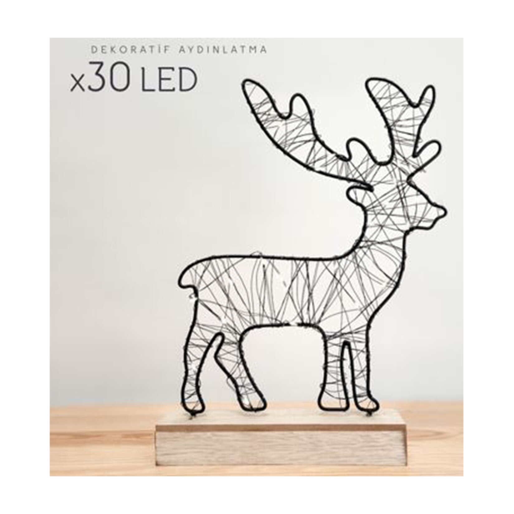 Petrix Dekoratif Metal Geyik - Yıldız - Ağaç Led Işık - Görsel 1