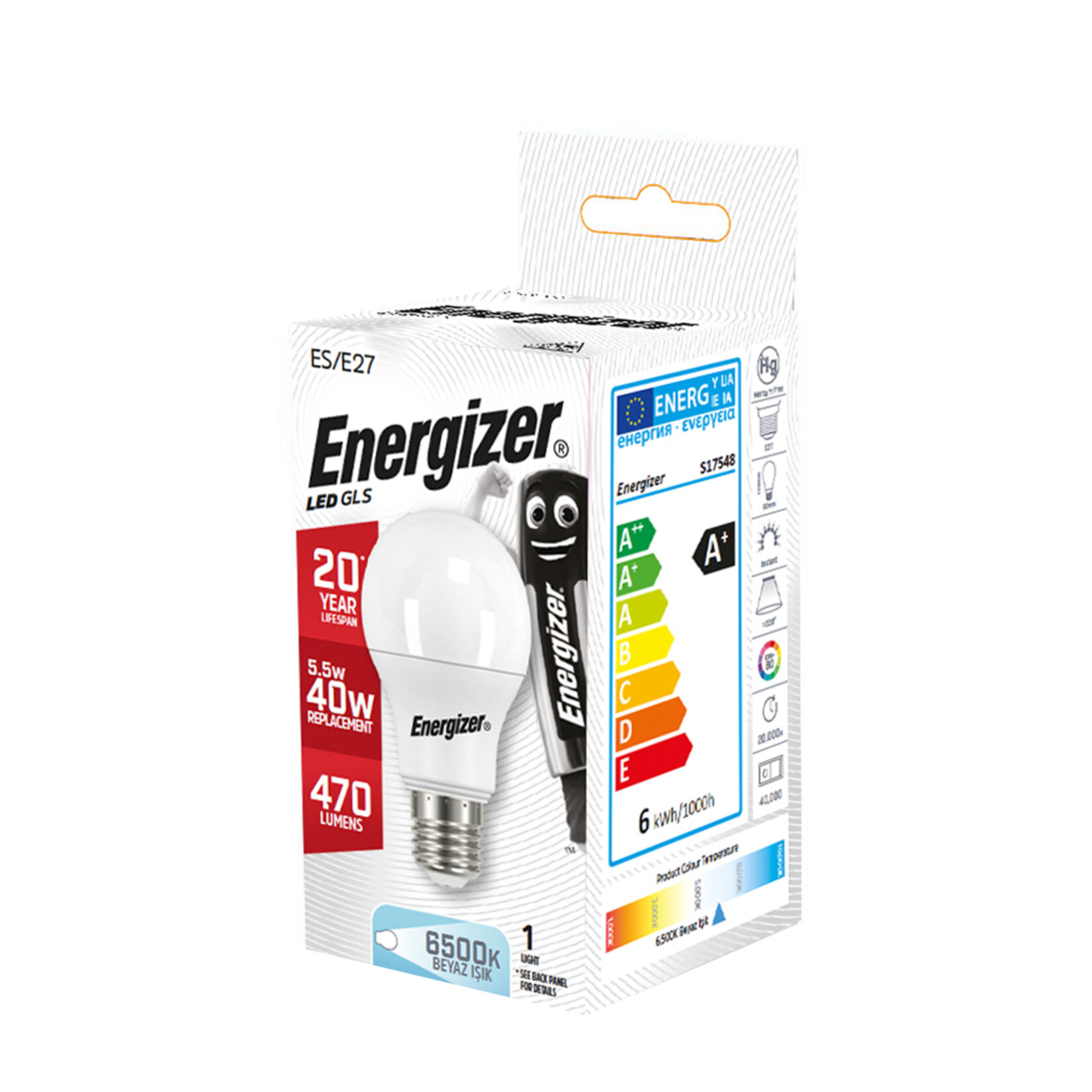 Energizer Led Gls 470Lm 5.2W 40W Beyaz Işık