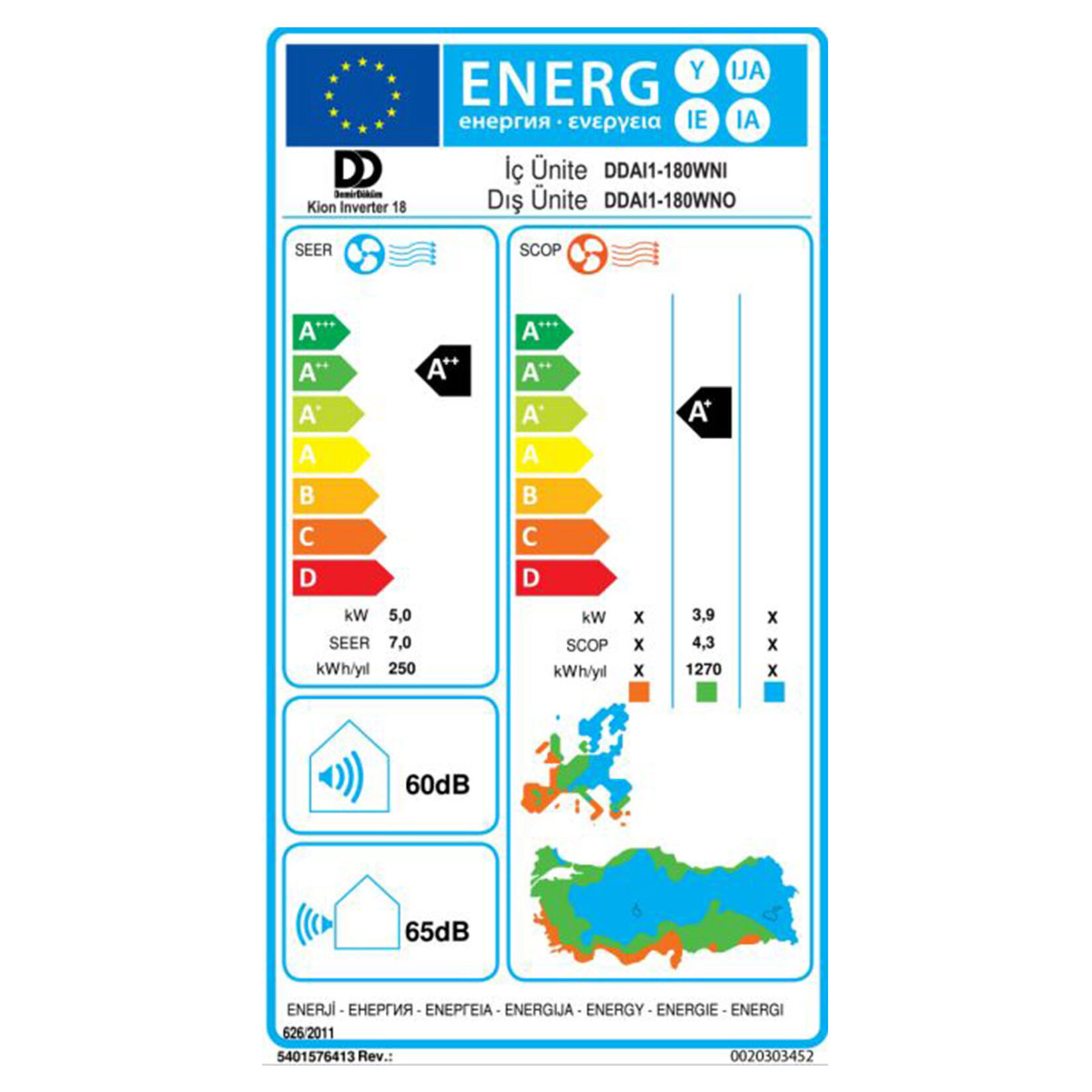 DemirDöküm Kion Inverter 18 Btu A++ Klima - Görsel 3