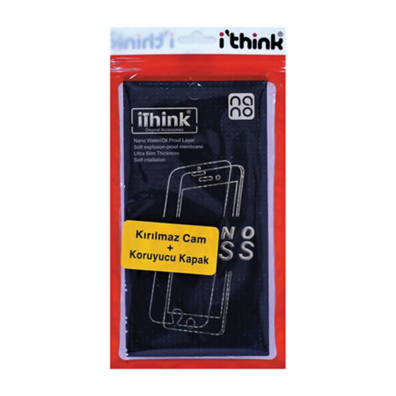 i'think Promo Kırılmaz Ekran Cam + Silikon Arka Kapak