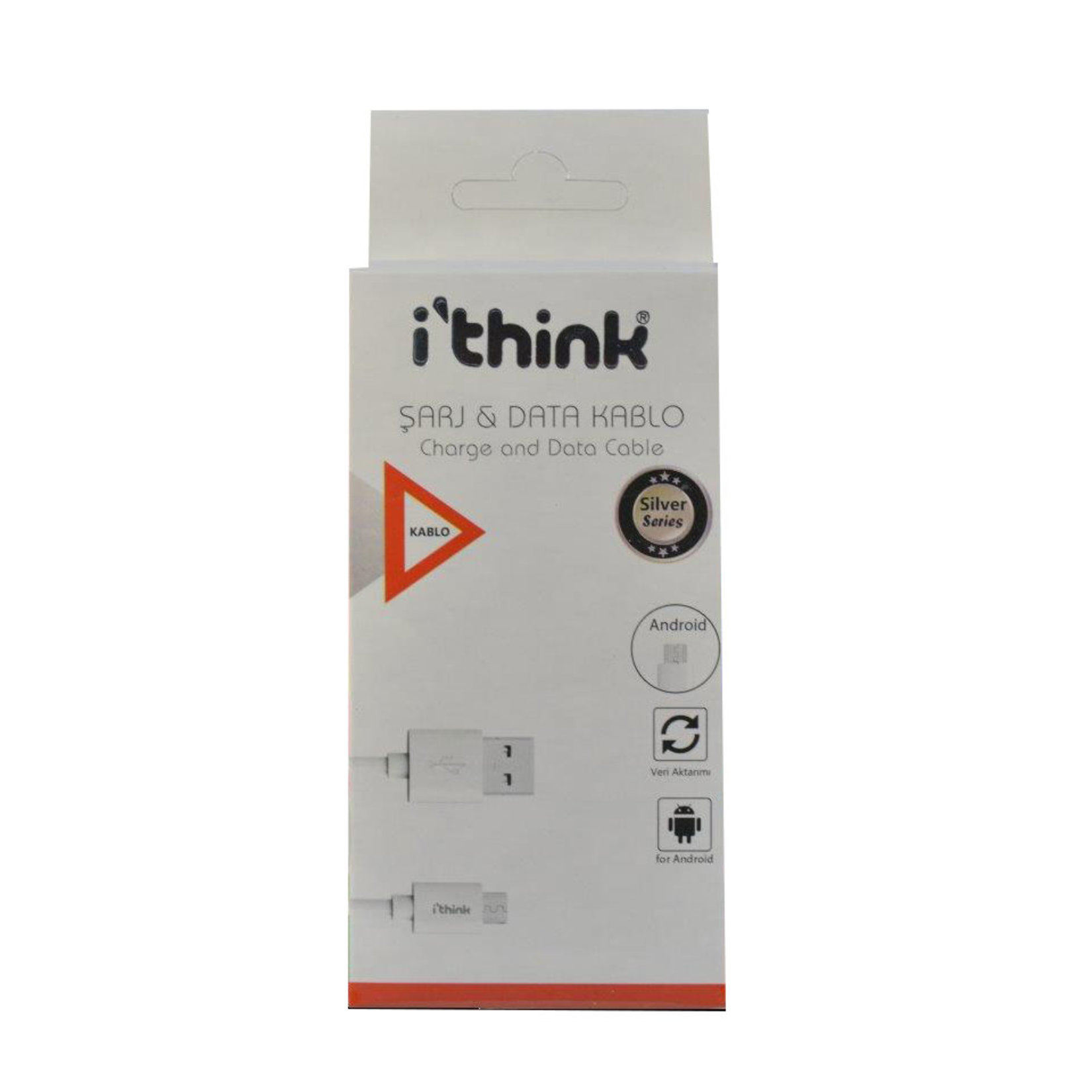 i'think Silver USB- A to Micro Kablo 1 M