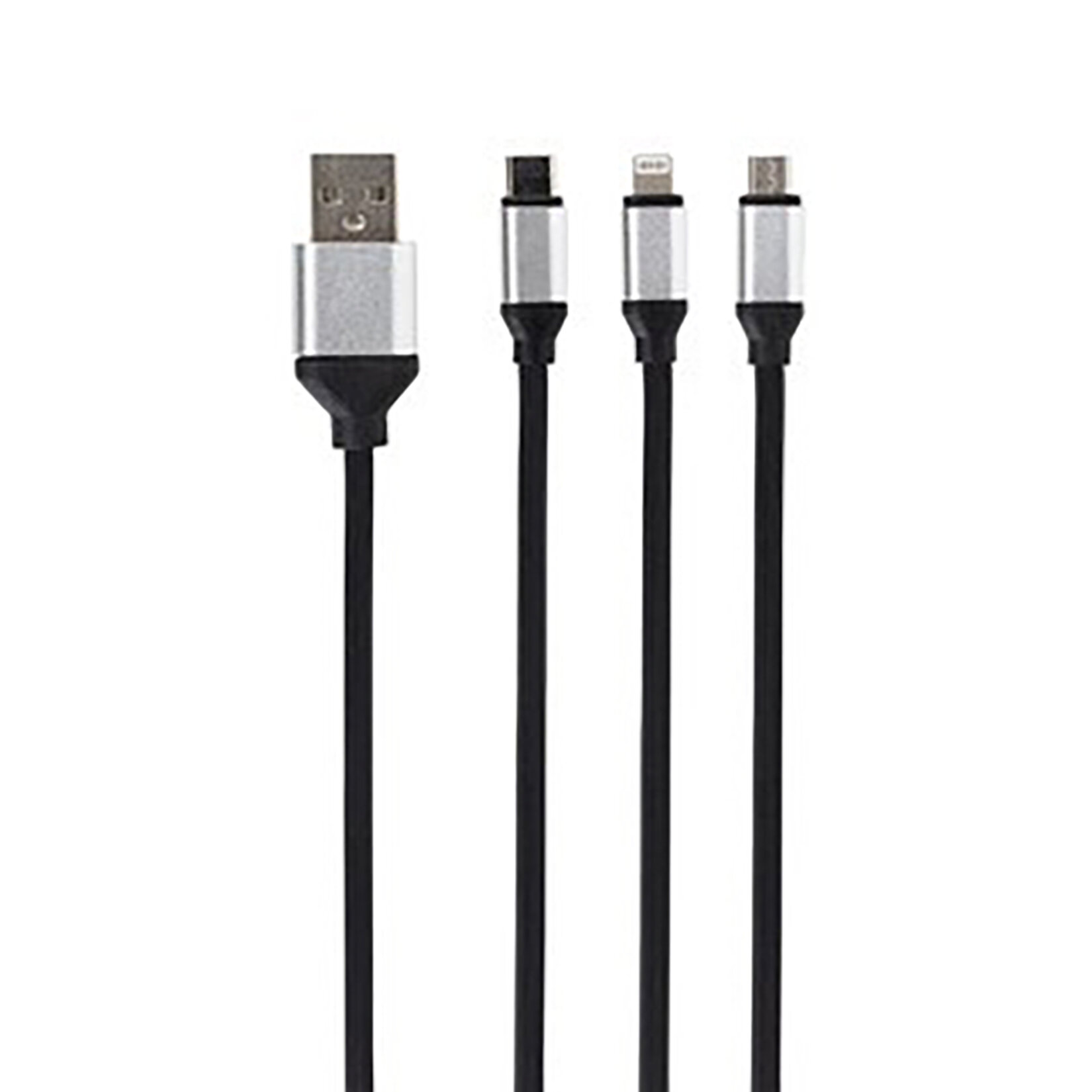 i'think Silver 3İn1 Çoklu Lightning/Micro/USB-C Kablo 1.1 M - Görsel 2