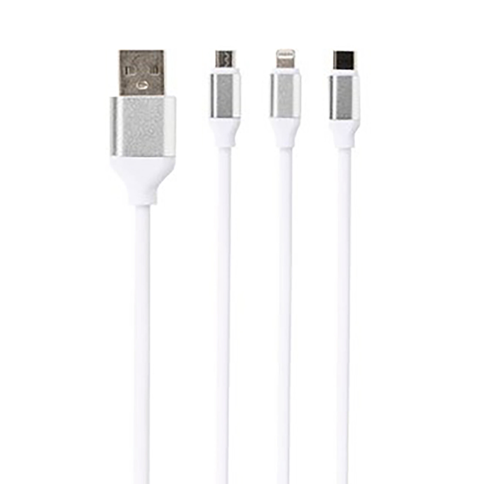 i'think Silver 3İn1 Çoklu Lightning/Micro/USB-C Kablo 1.1 M - Görsel 4