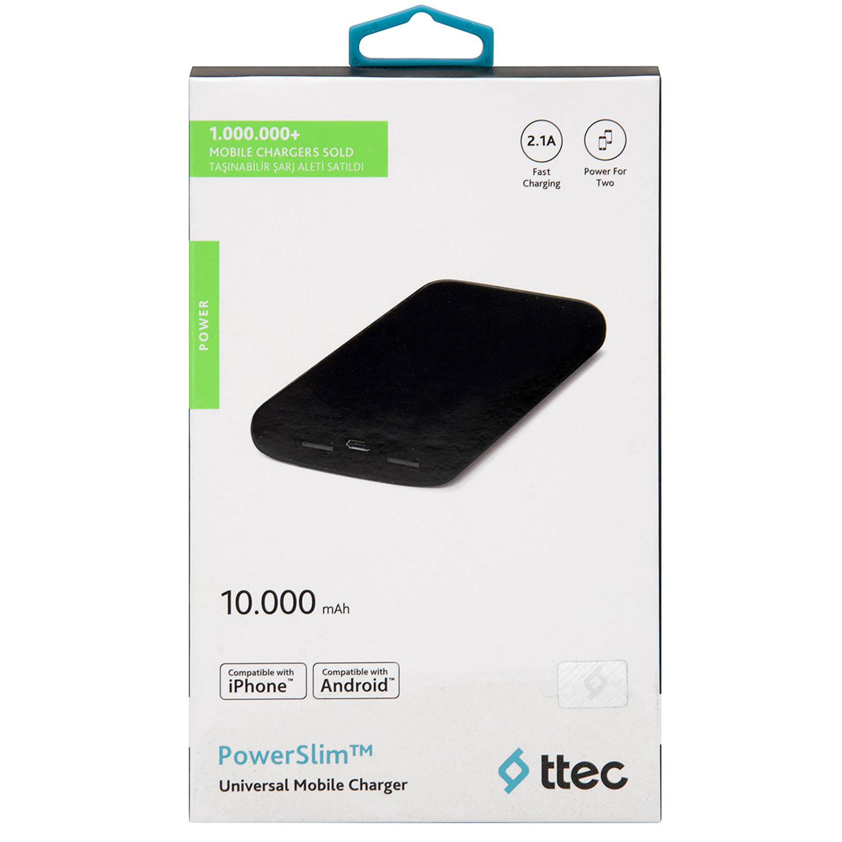 Ttec Powerslim 10.000Ma Powerbank Siyah