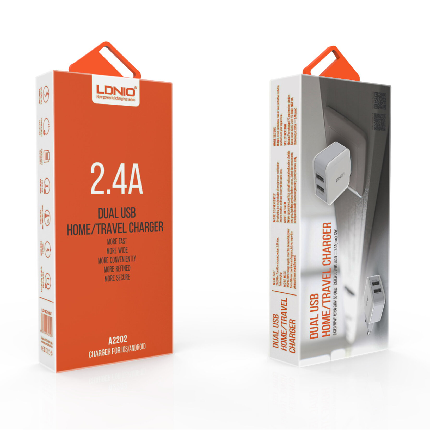 Ldnio 2 Usb Girişli Ev Şarj Cihazı 2.4A A2202 - Görsel 3