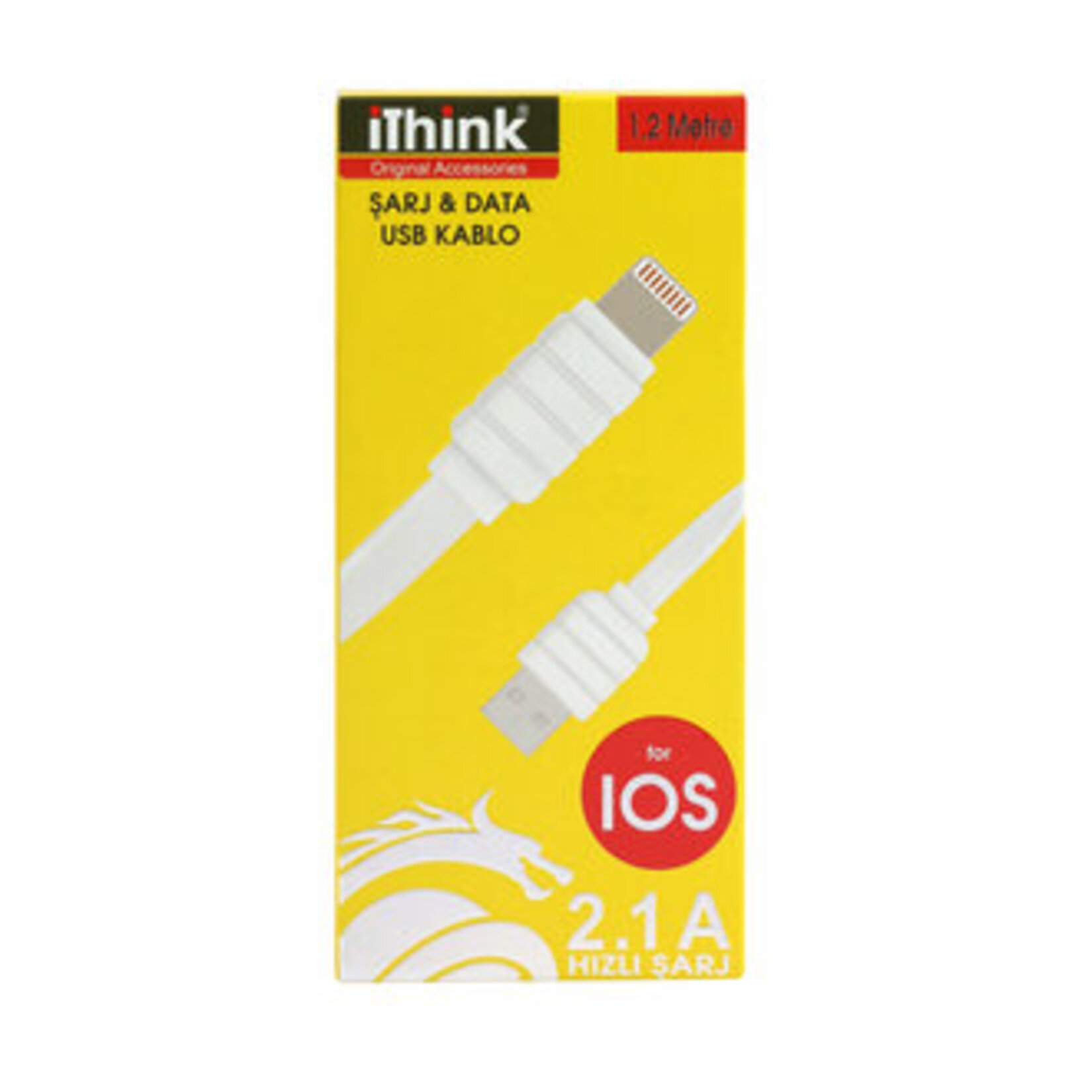 i'Think Şarj Data Kablosu 1.2 Metre (IOS Uyumlu)