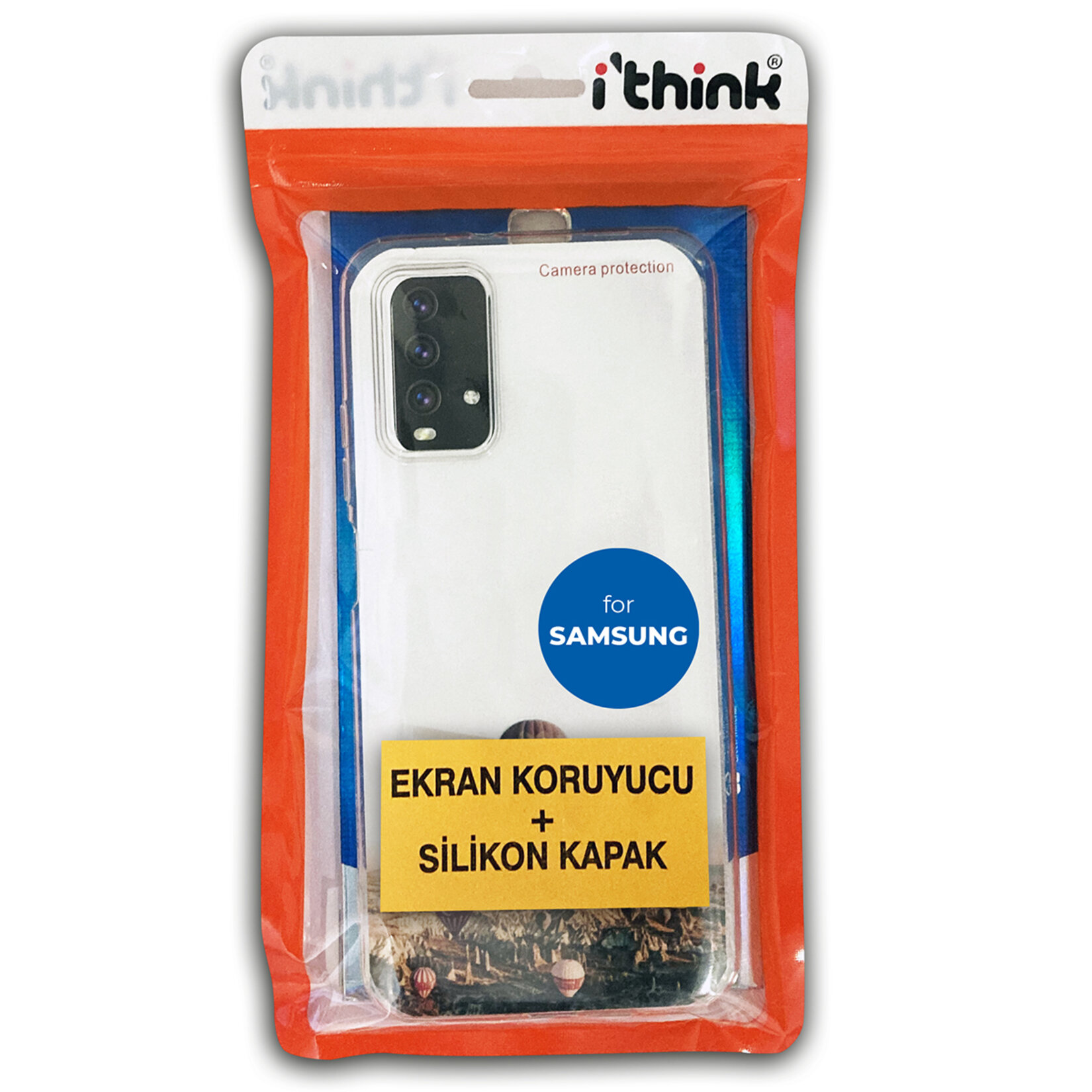 i'think Samsung Ekran Koruyucu + Silikon Arka Kapak