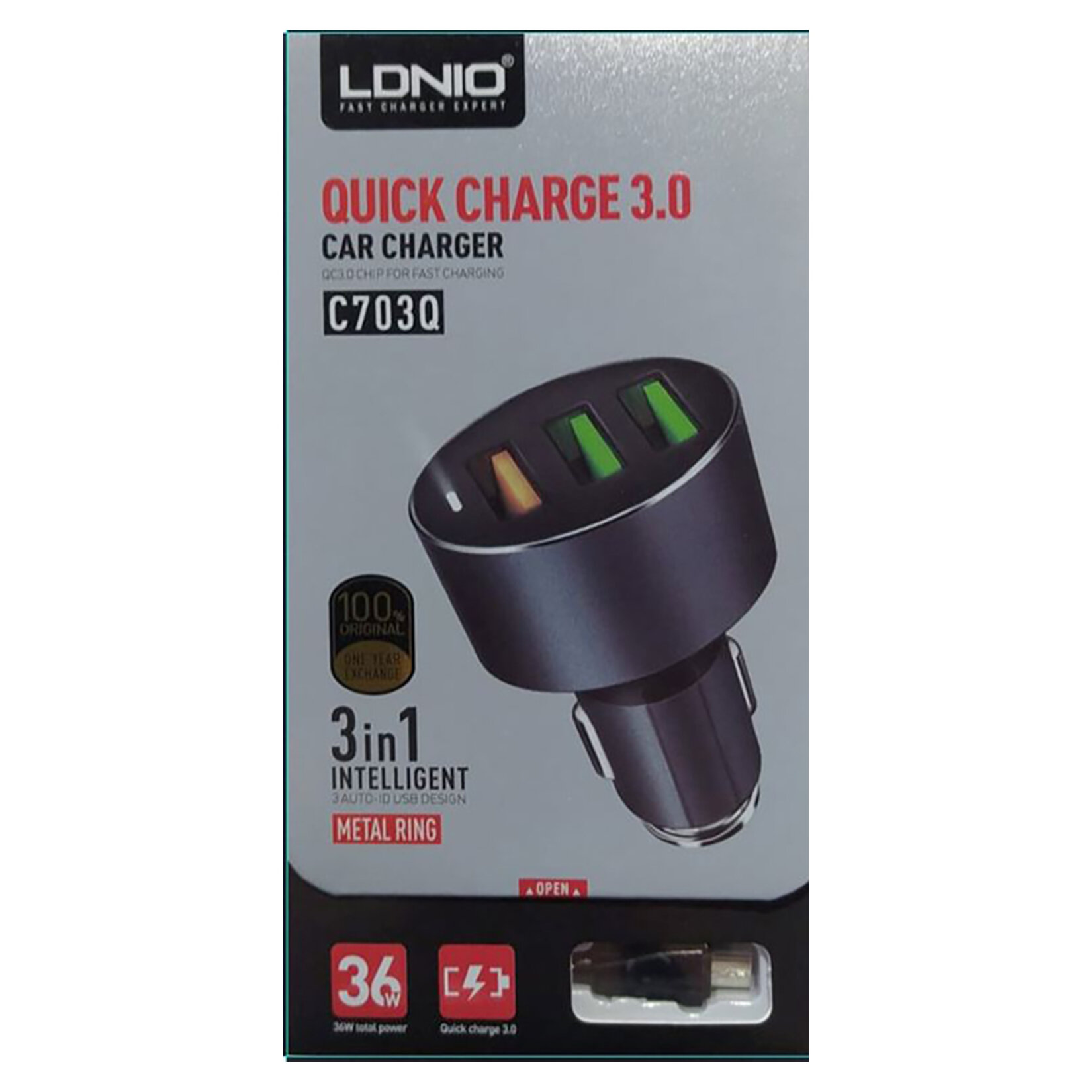 Ldnio QC 3 USB Girişli + Araç Şarj Cihazı + Micro Şarj