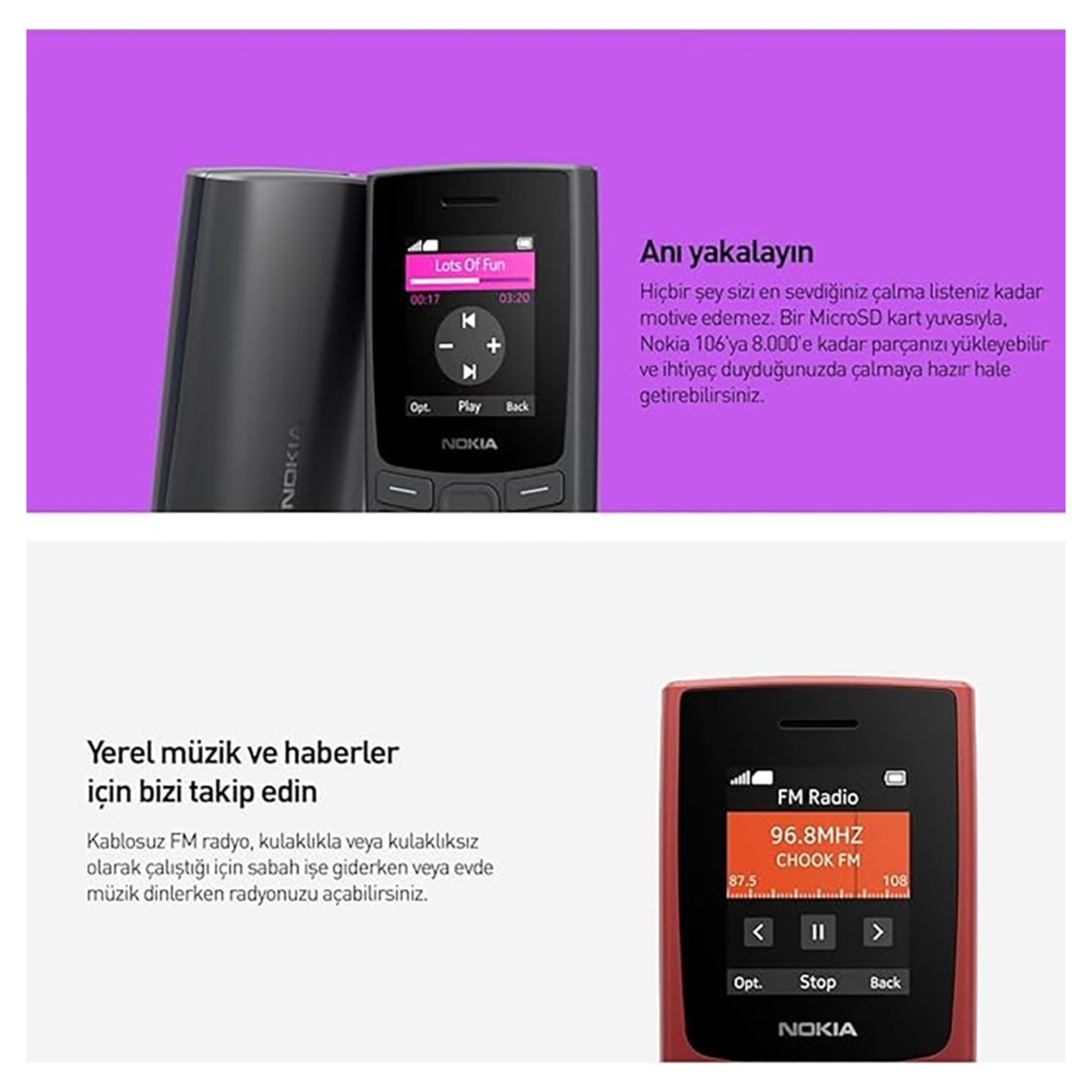 Nokia 106 Siyah Tuşlu Telefon - Görsel 3