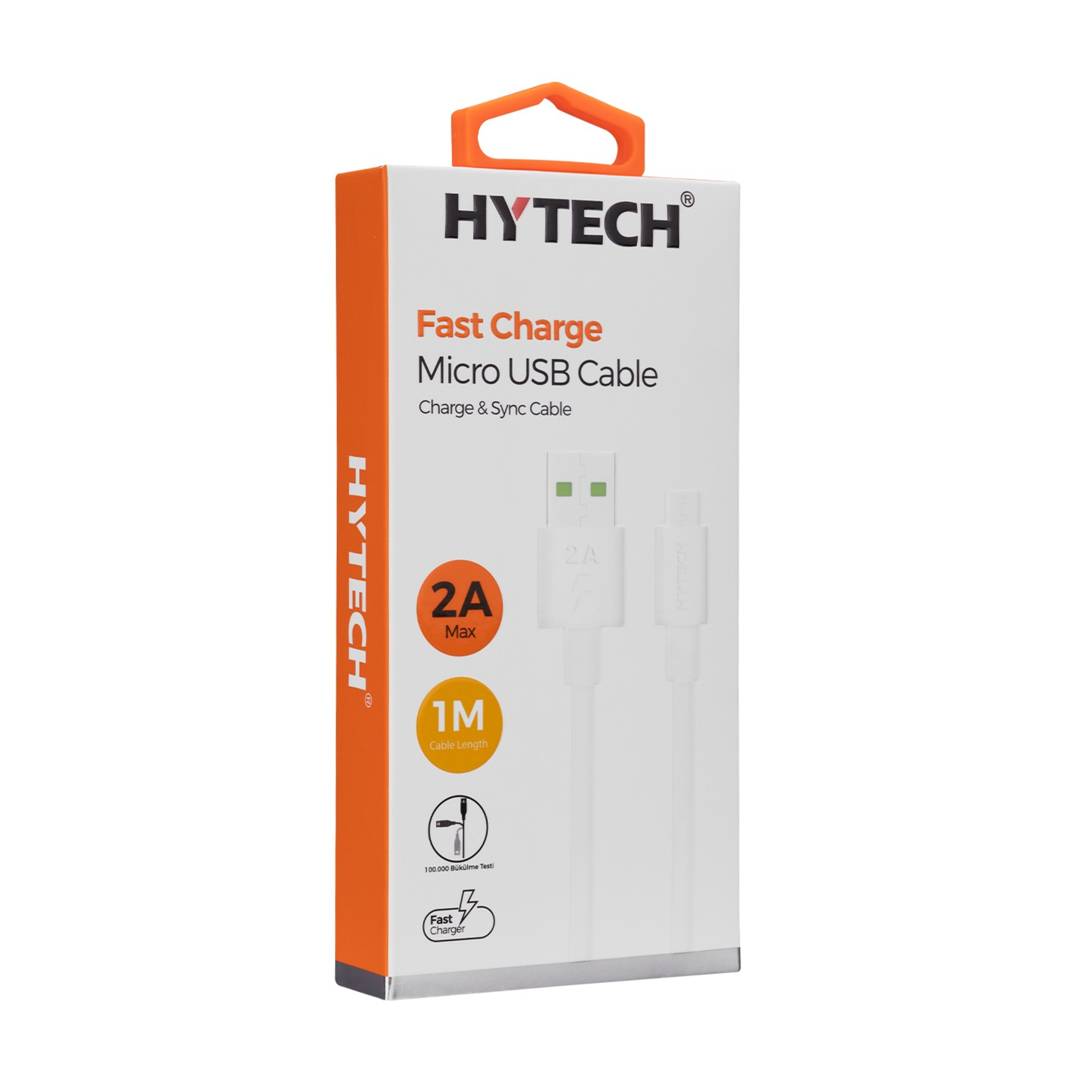 Hytech HY-X83 1M 2A Micro Usb Beyaz Şarj Kablosu - Görsel 2