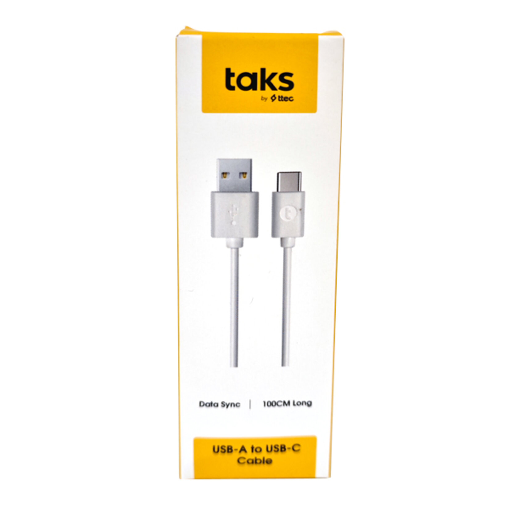 Taks Usb To Usb-C Şarj Kablosu 1 M Beyaz 5DK12B - Görsel 1