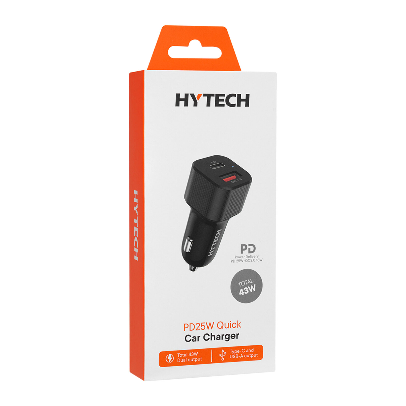 Hytech HY-X49 Type C + Usb Çift Girişli Araç Adaptör - Görsel 1
