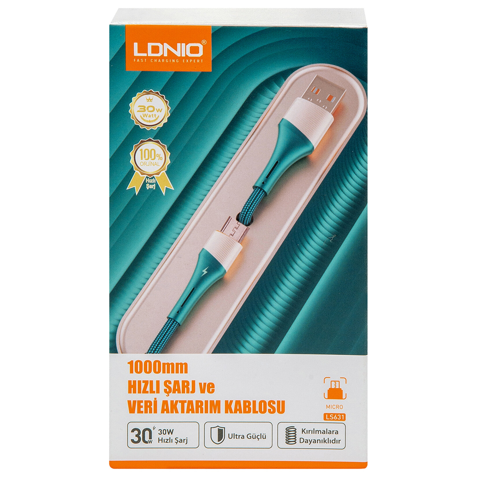 Ldnio Micro Şarj Kablosu 100 Cm 30 W LS631