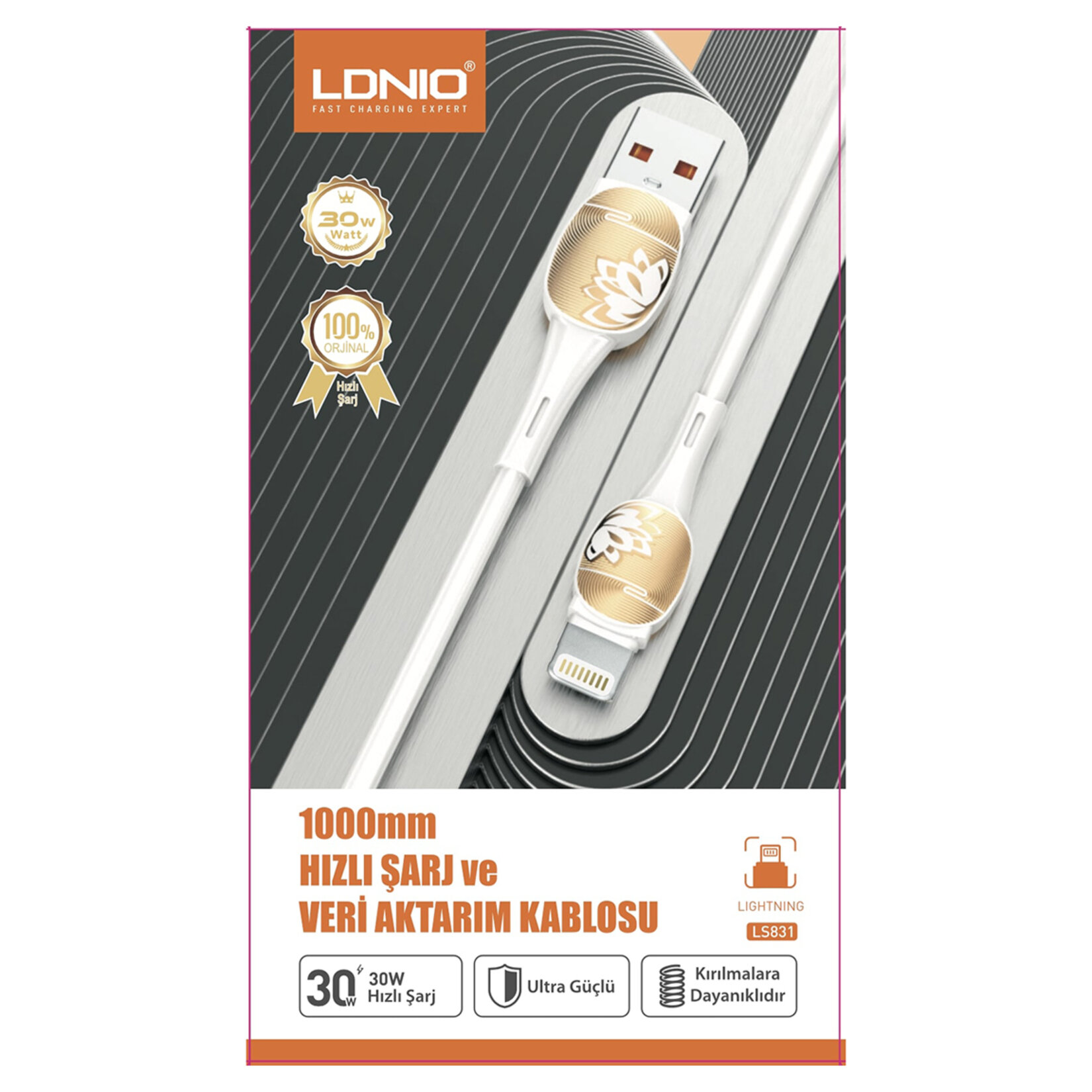 Ldnio Lightning Şarj Kablosu 30 W LS831