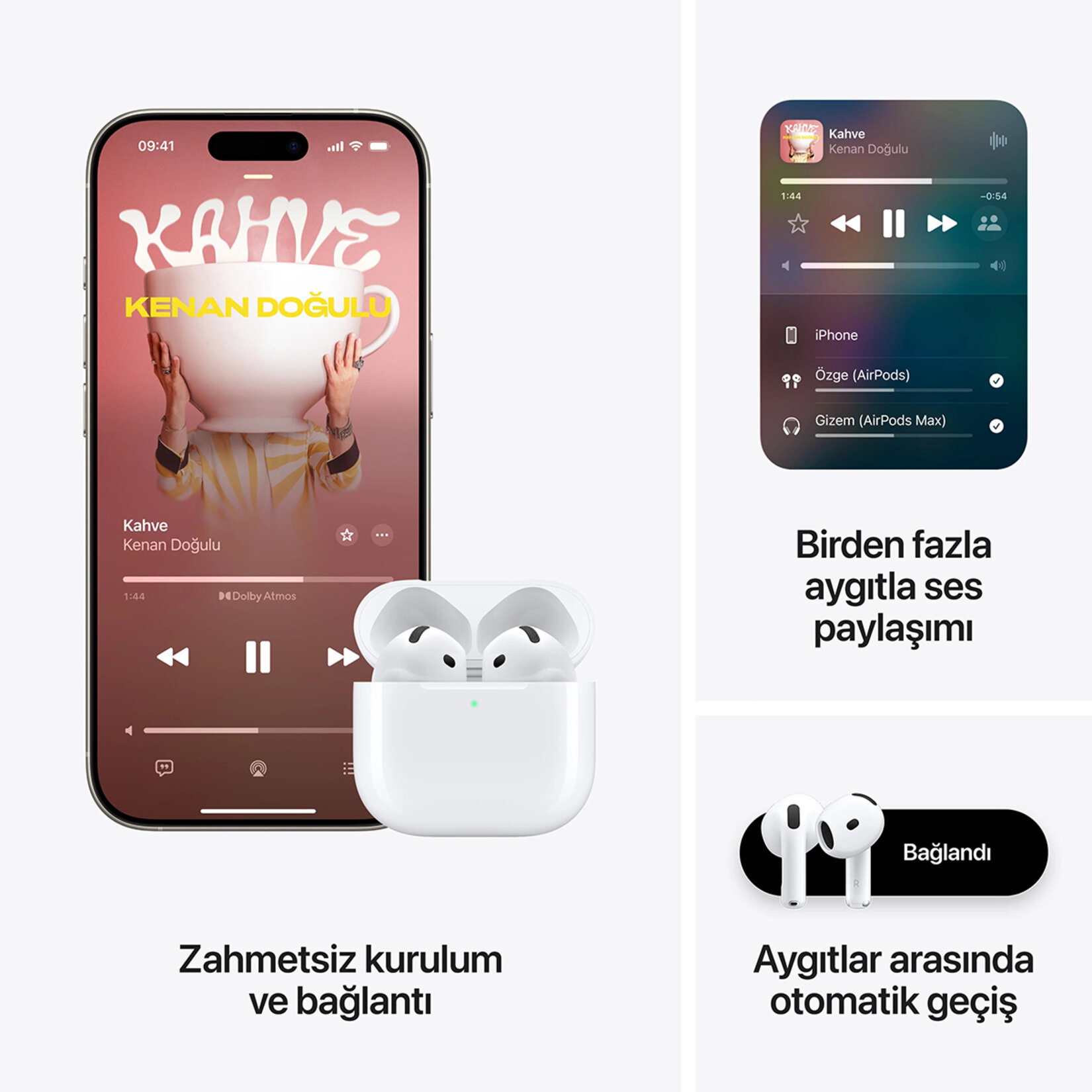 Apple Airpods 4. Nesil ANC MXP93TU Bluetooth Kulaklık - Görsel 4