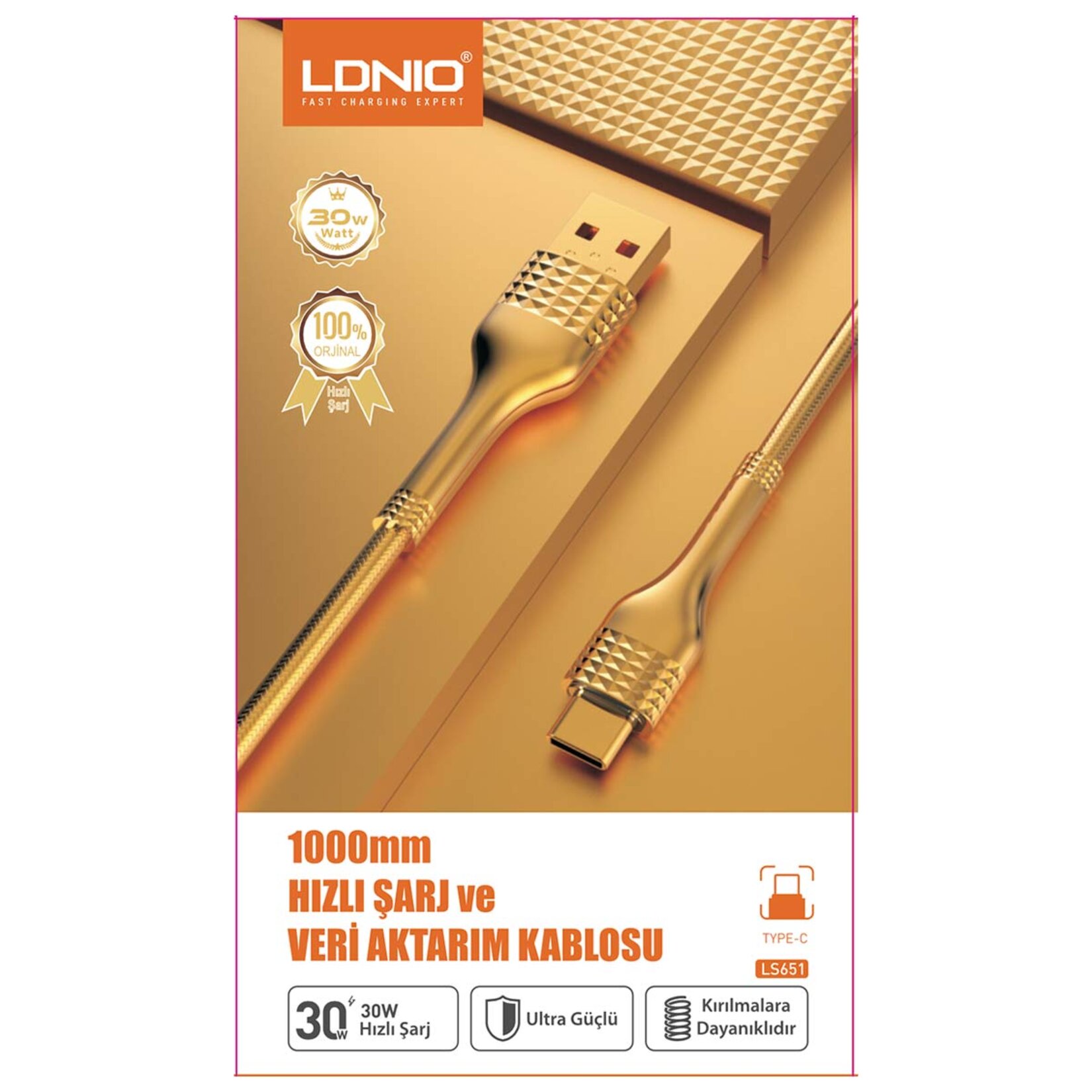 Ldnio Type-c Şarj ve Veri Aktarım Kablosu LS651