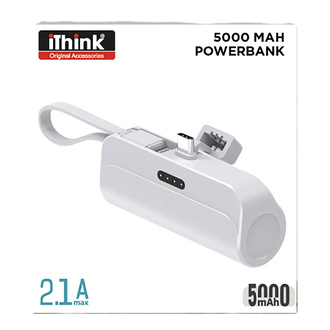 i'think 5.000 Mah Telefon Altı Powerbank Beyaz PB-430