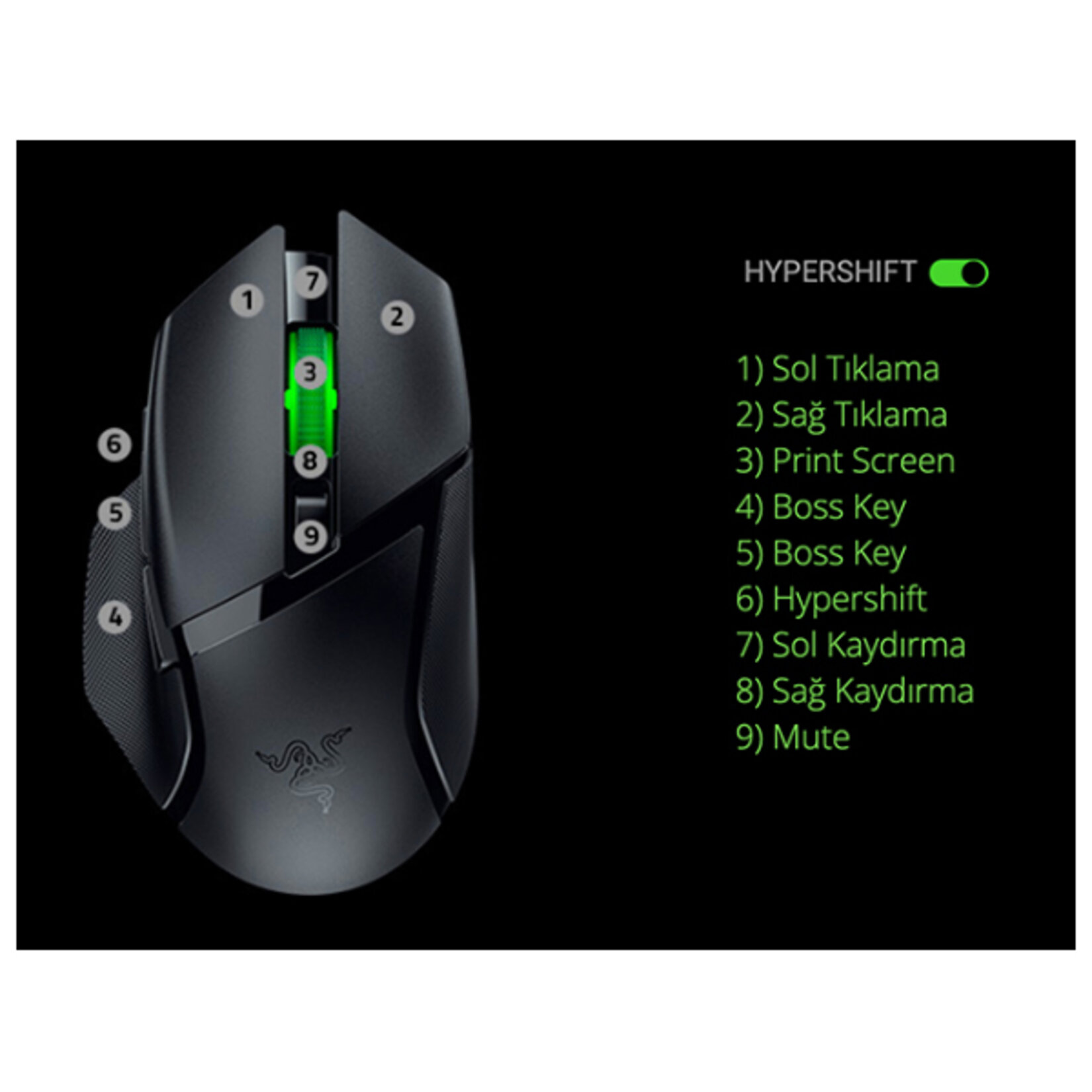 Razer Mouse Basilisk X Hypersd Oyuncu Mouse Rz01-031 - Görsel 2