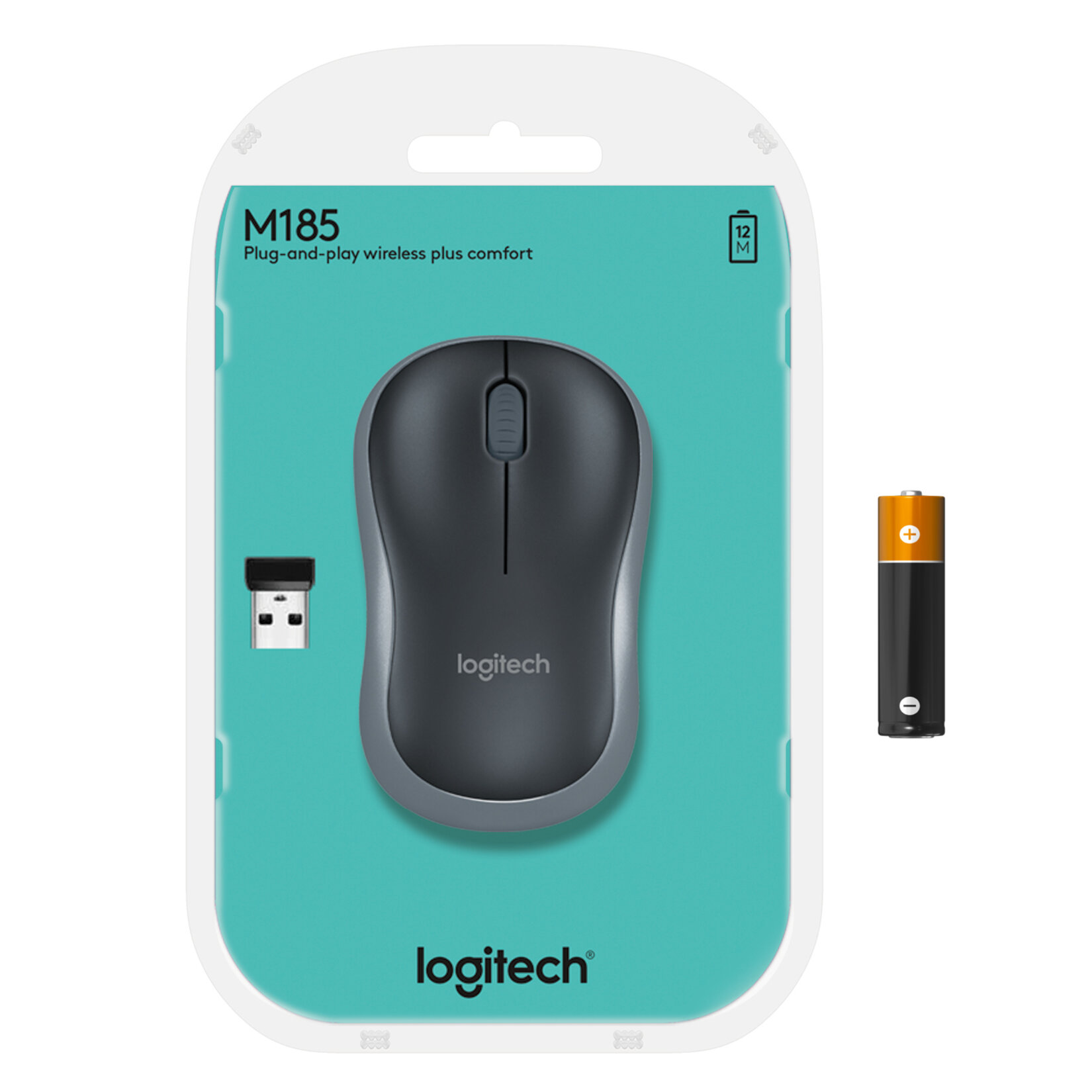 Logitech M185 Kablosuz Mouse - Gri - Görsel 5
