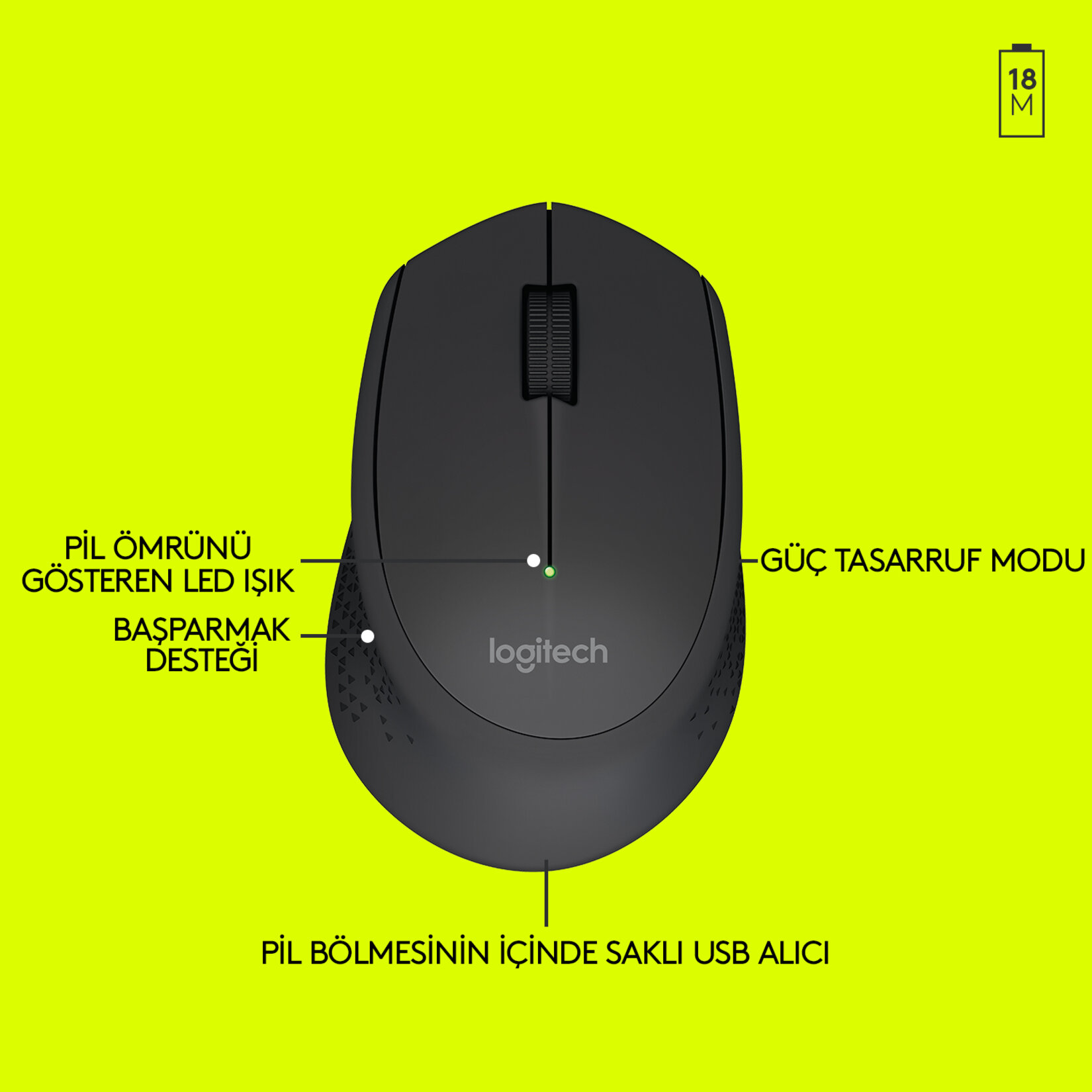 Logitech M280 Kablosuz Mouse - Görsel 5