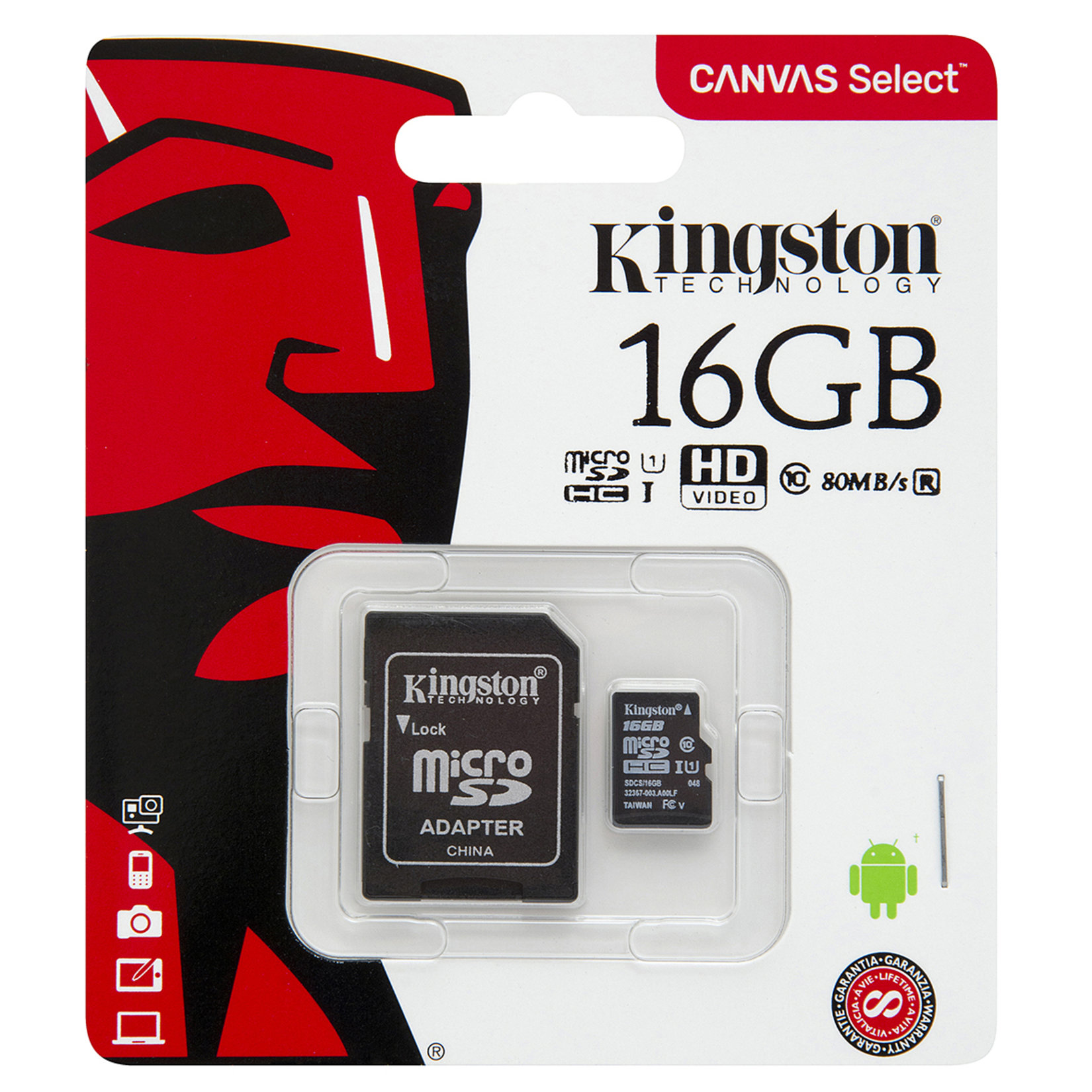 Kıngston 16Gb Micro Sd Hafıza Kartı Class 10