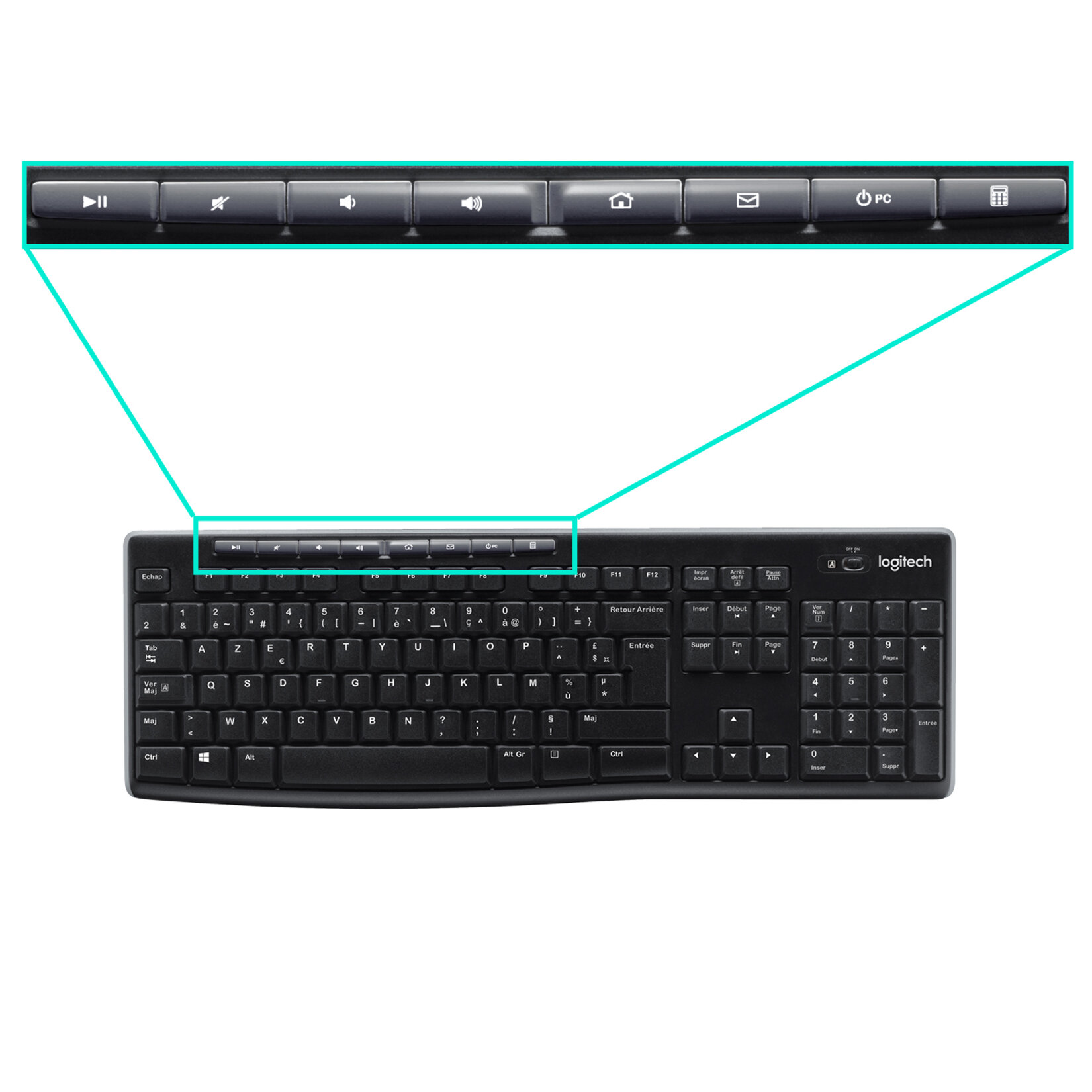 Logitech K270 Kablosuz Klavye - Siyah - Görsel 5