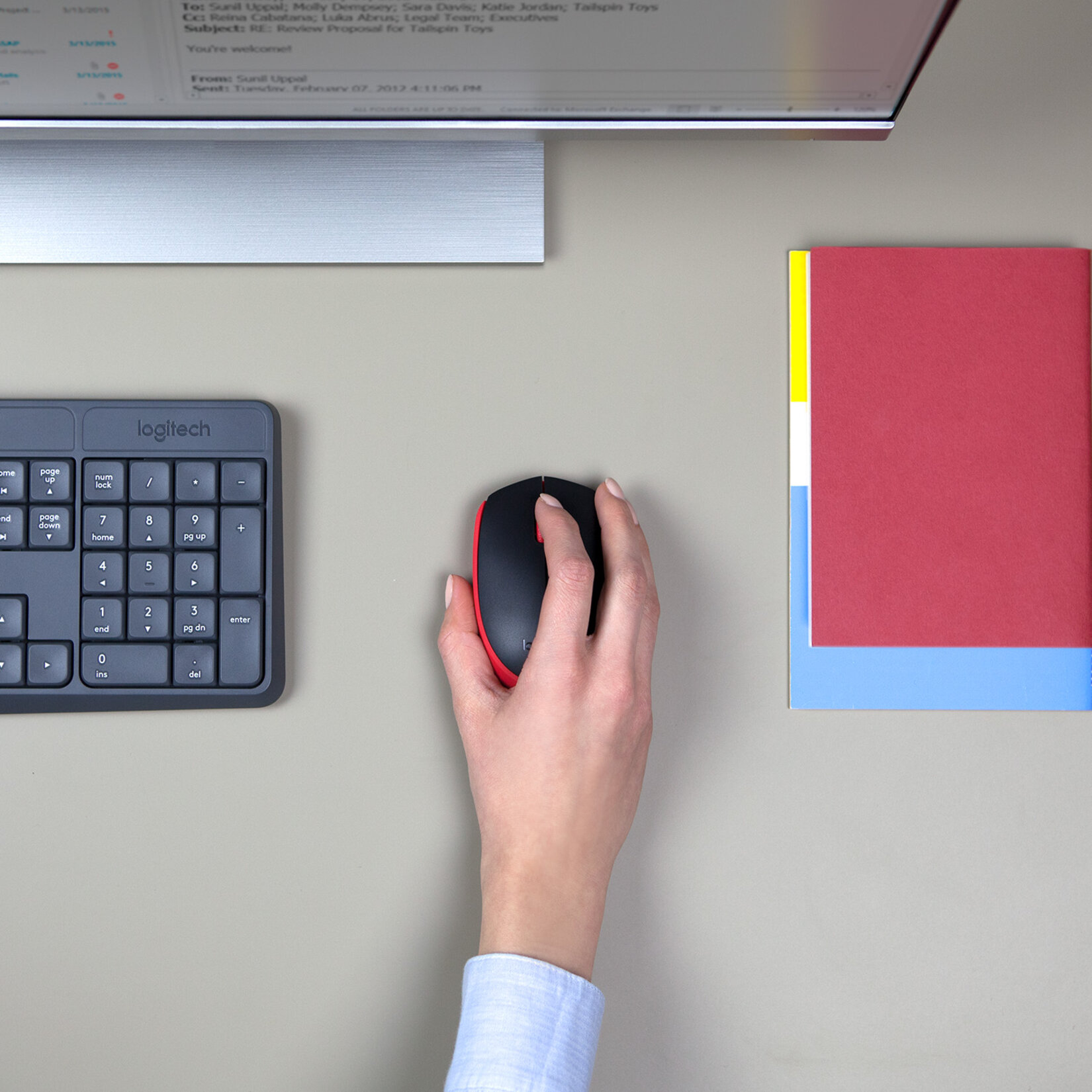 Logitech M171 Kablosuz Mouse Kırımızı - Görsel 5