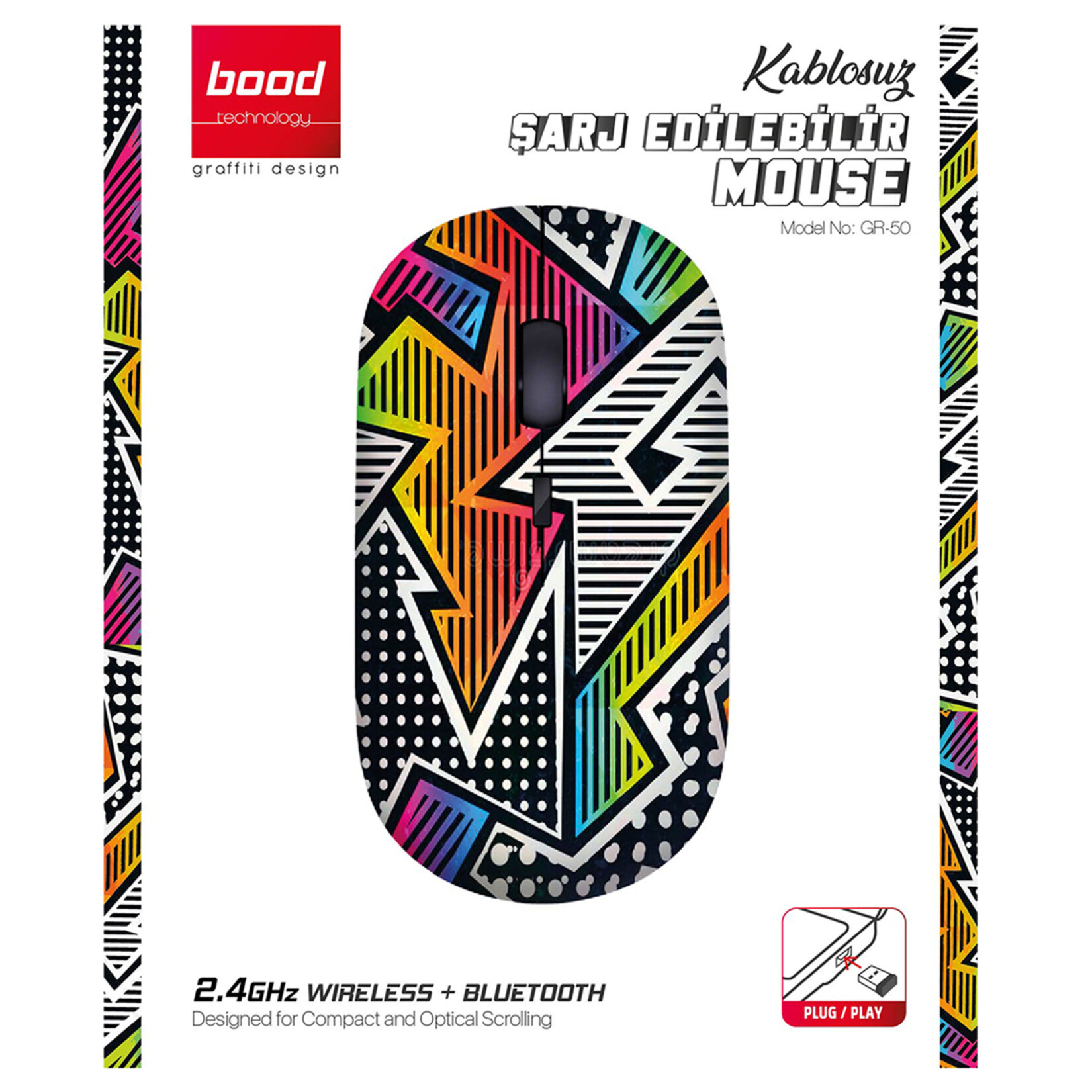 Bood Kablosuz Şarj Edilebilir Mouse Grafit - Görsel 3