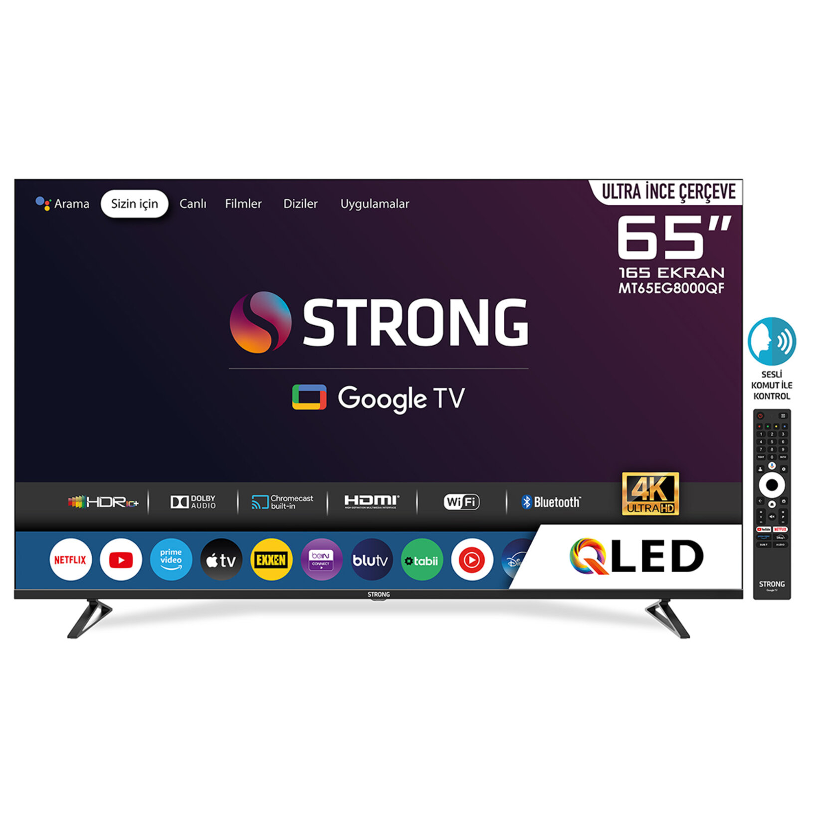 Strong MT65EG8000QF 65" 165 Ekran 4K Ultra HD Qled Google