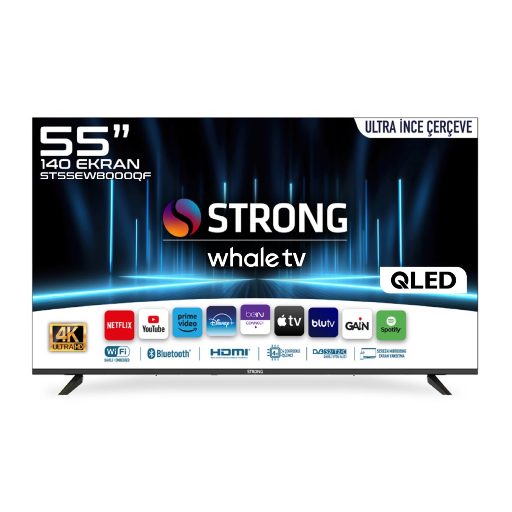 Strong 55" Whale Os 10-ST55EW8000QF 4K Ultimate HD Qled - Görsel 3