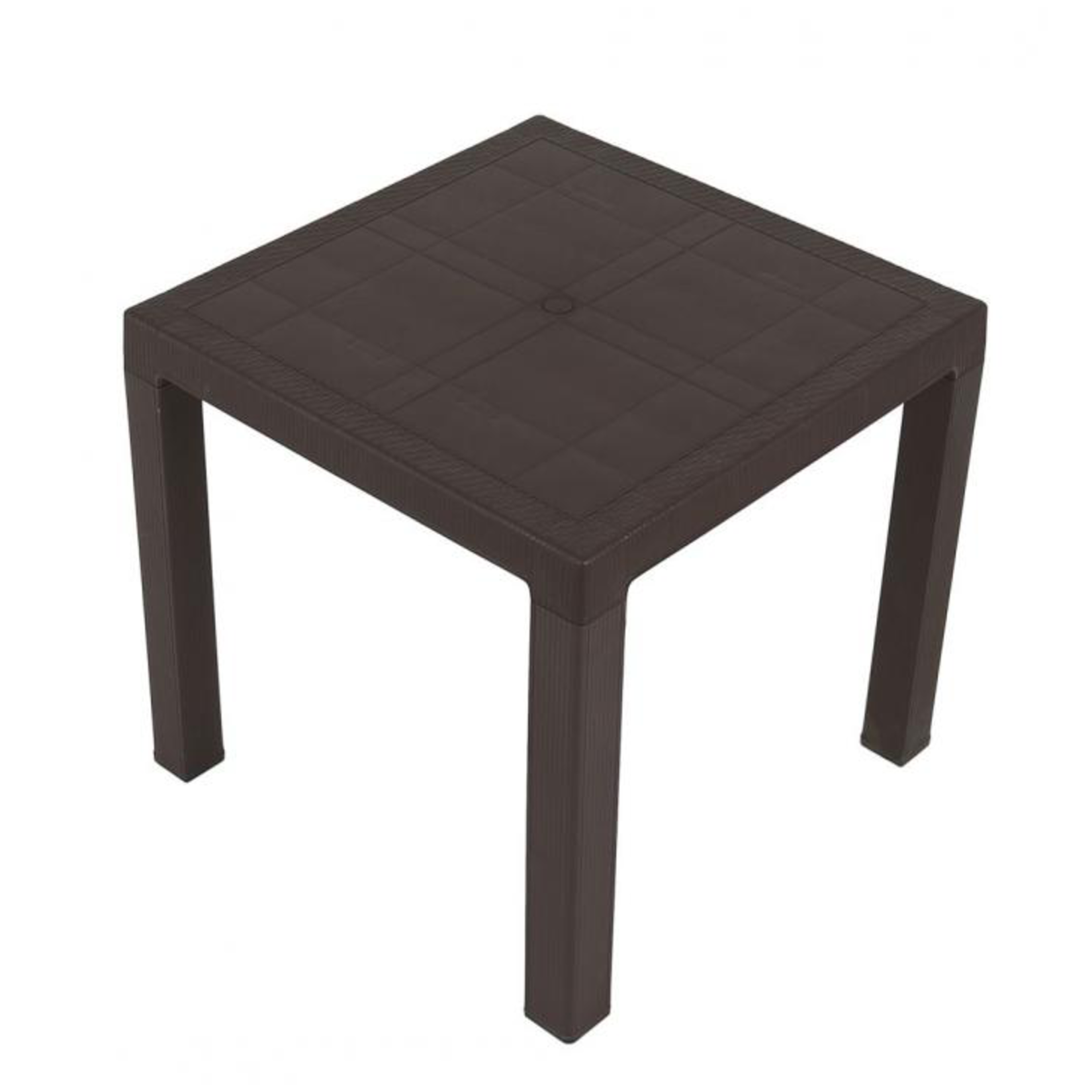 Leva Elit Camsız Rattan Masa 80X80 Cm Kahve