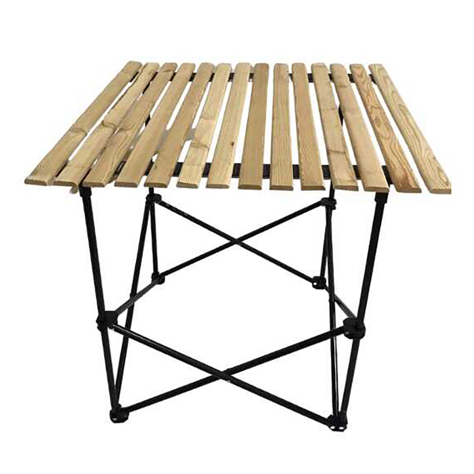 Evvov Katlanır Ahşap Tablalı Kamp Masası 70X70 Cm