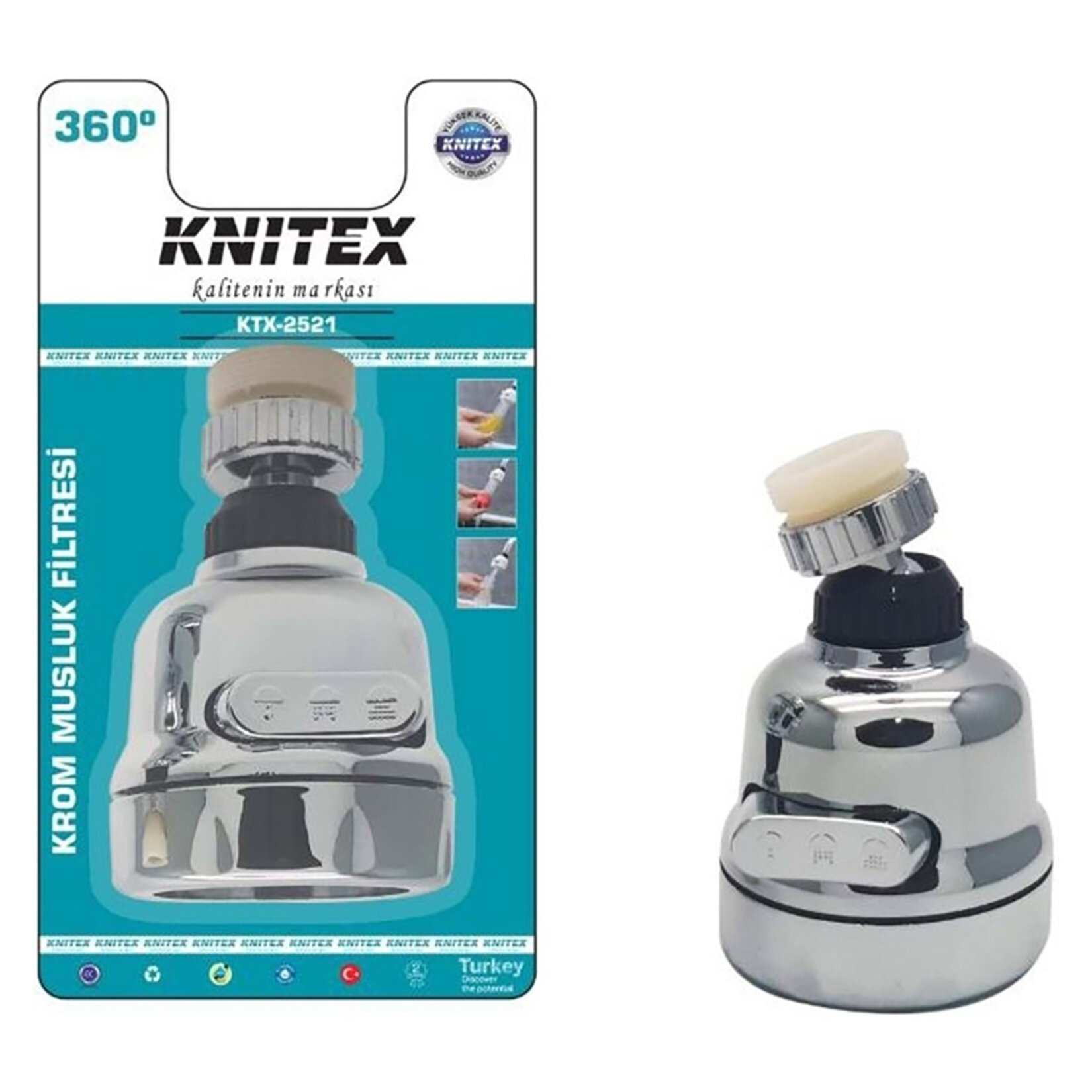 Knitex Tasarruflu Krom Musluk Filtresi