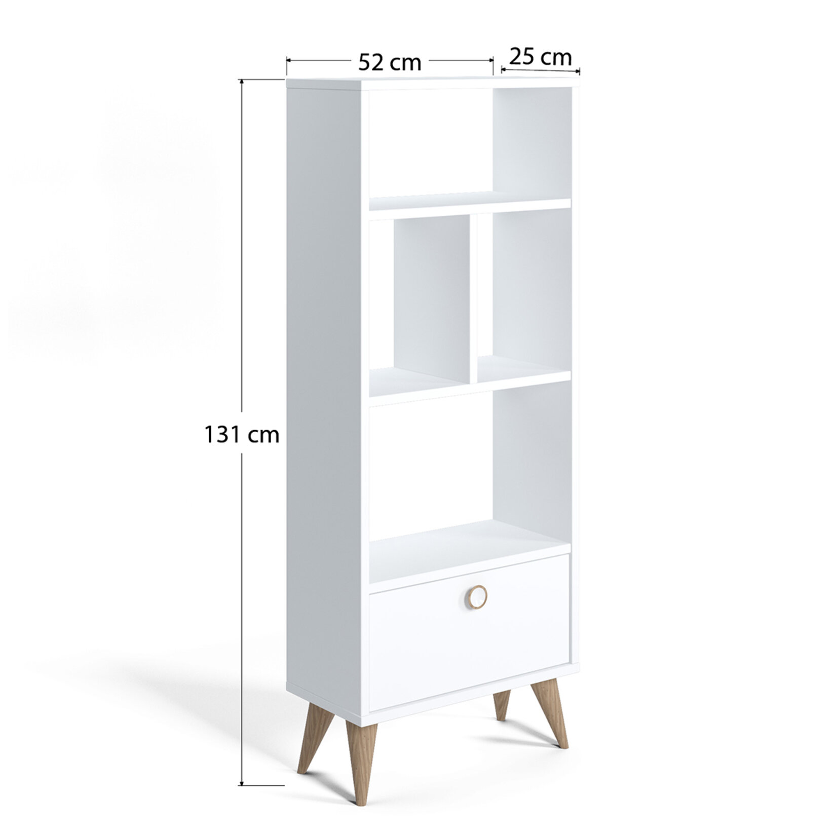 Rumm Store Vega Dar Kitaplık Kapaklı Beyaz - Görsel 2