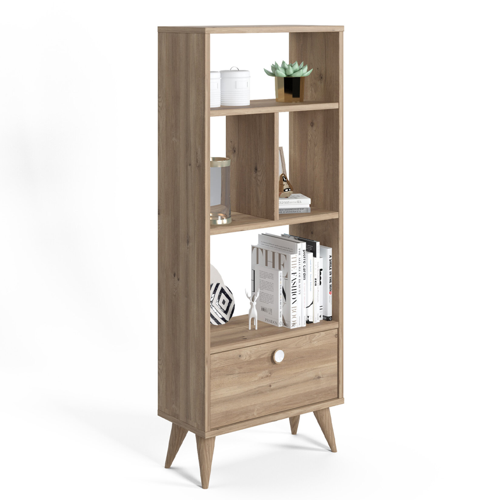 Ruum Store Vega Dar Kitaplık Meşe - Görsel 2