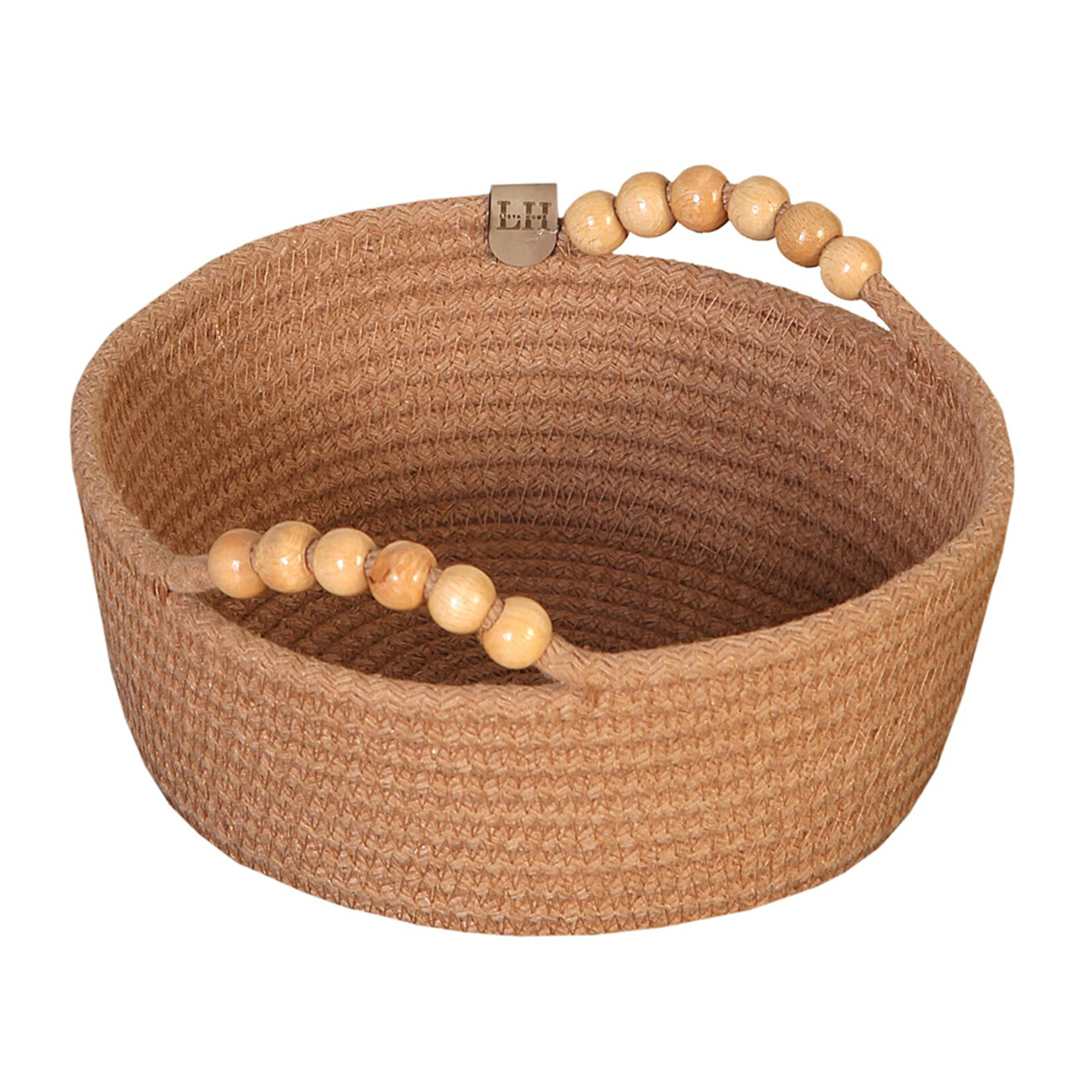 Lisya Home Boncuk Kulplu Hasır Sepet